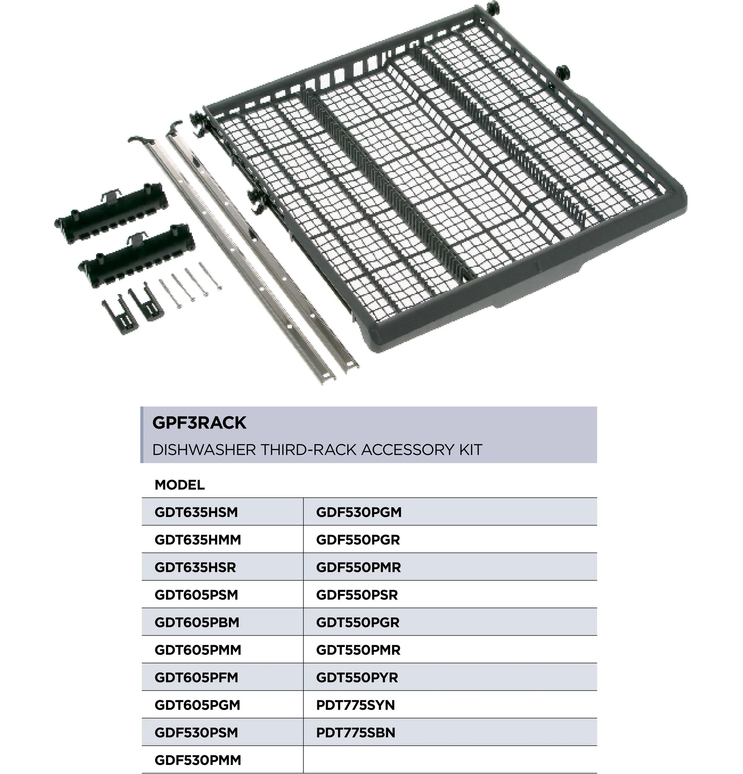 Ge Appliances GPF3RACK Dishwasher Third Rack Accessory Kit - Image 4