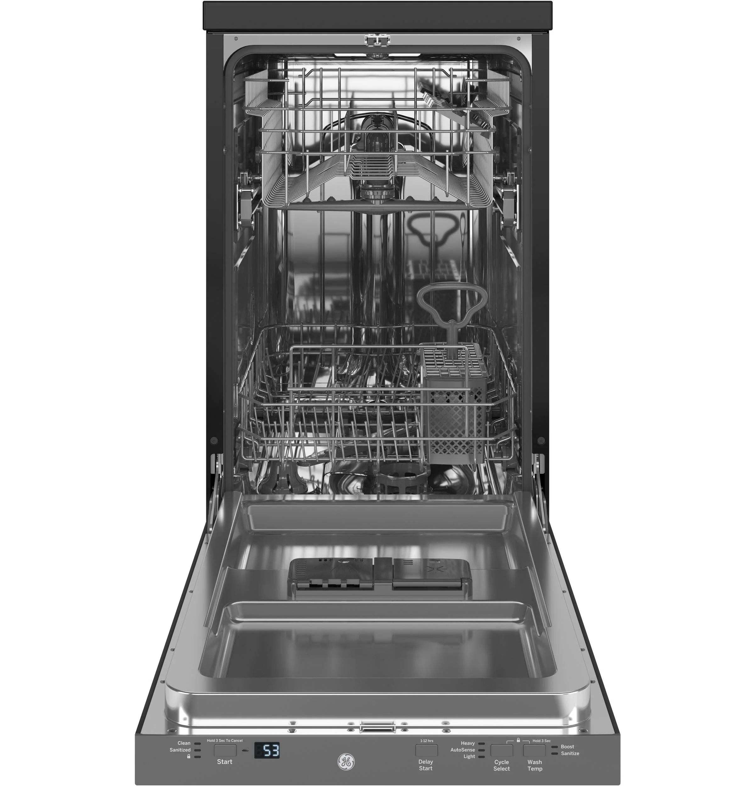 GPT145SSLSS GE® ENERGY STAR® 18" Stainless Steel Interior Portable Dishwasher with Sanitize Cycle - Image 5