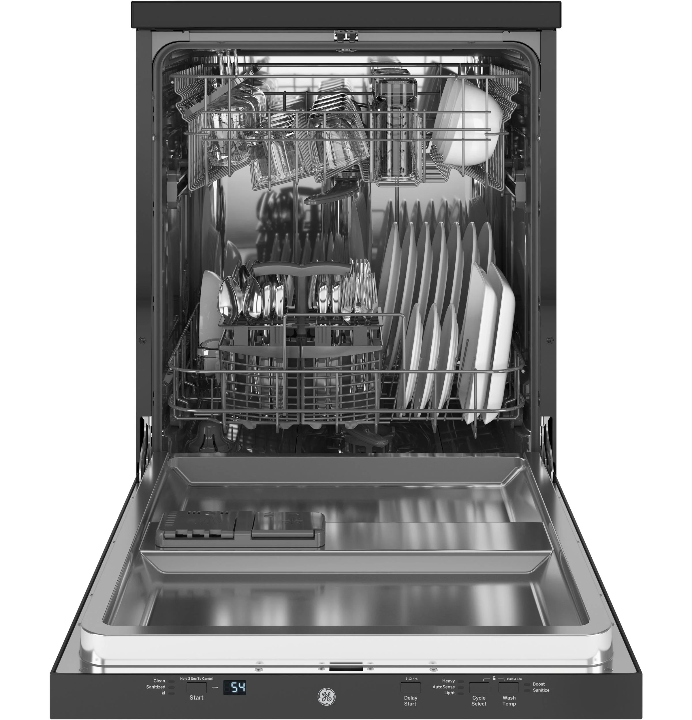 GPT225SGLBB GE® ENERGY STAR® 24" Stainless Steel Interior Portable Dishwasher with Sanitize Cycle - Image 2