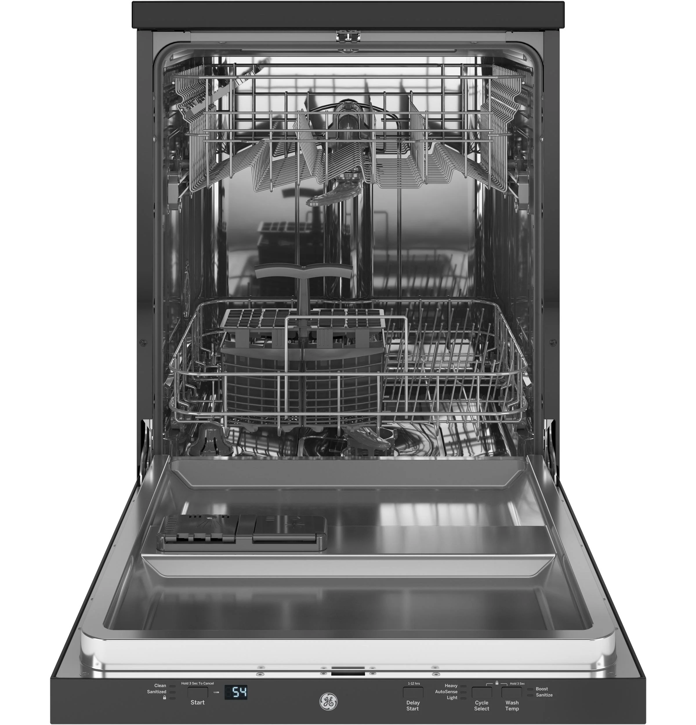 GPT225SGLBB GE® ENERGY STAR® 24" Stainless Steel Interior Portable Dishwasher with Sanitize Cycle - Image 6