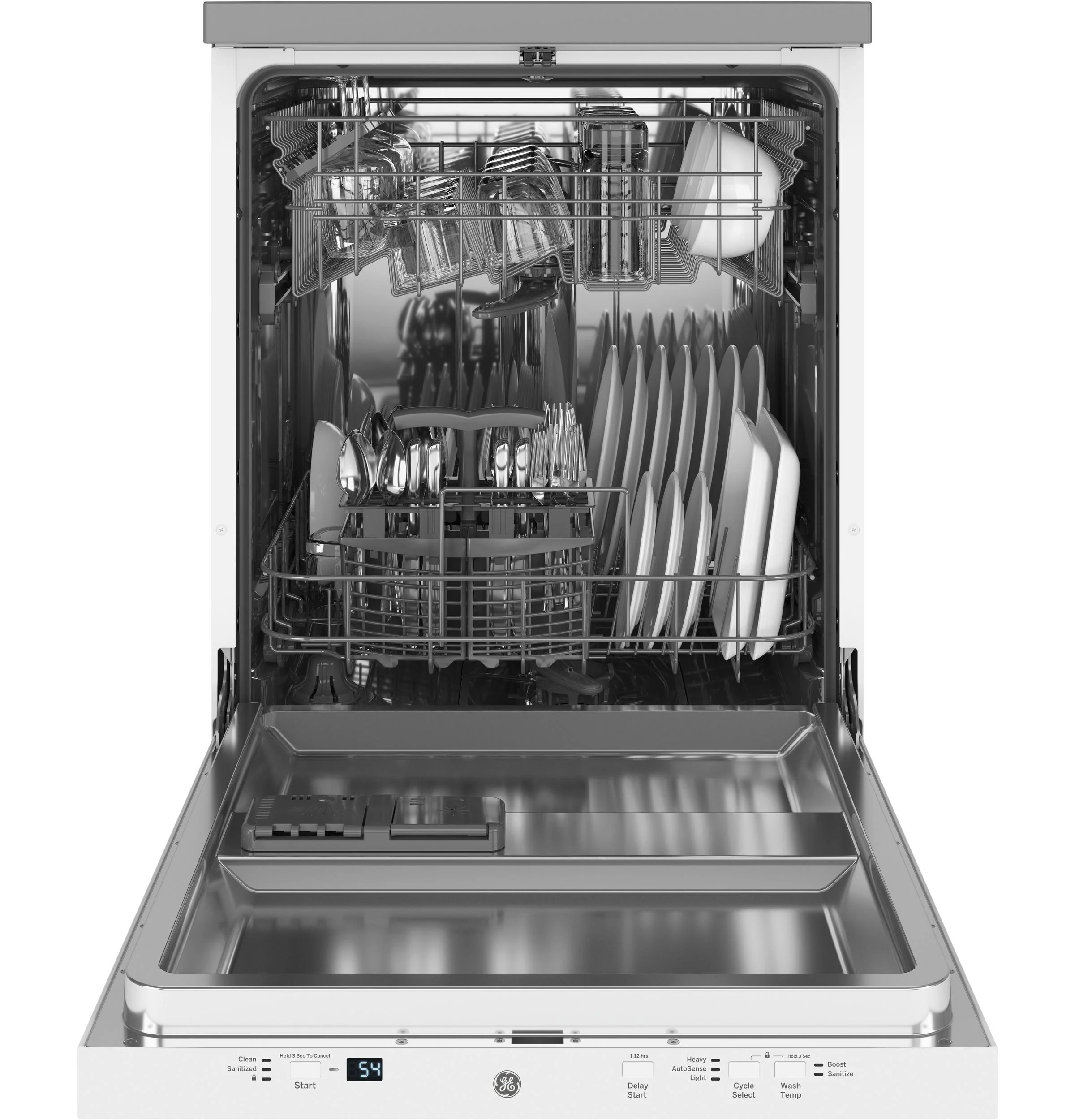 GPT225SGLWW GE® ENERGY STAR® 24" Stainless Steel Interior Portable Dishwasher with Sanitize Cycle - Image 2