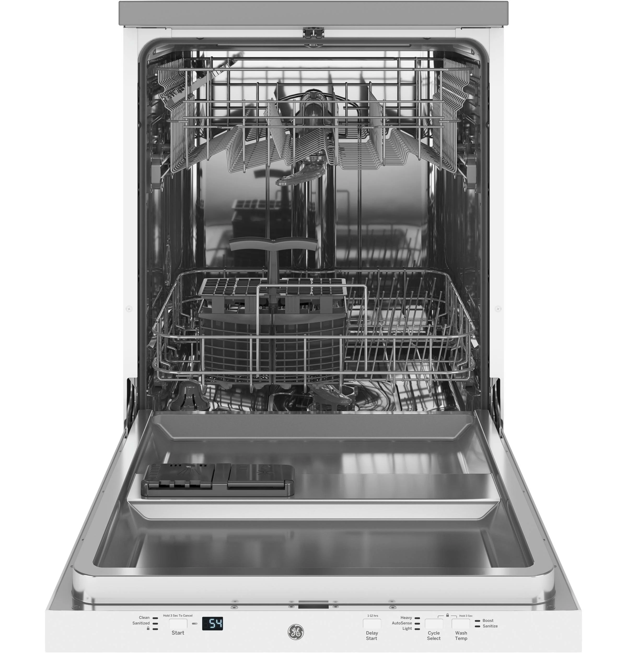 GPT225SGLWW GE® ENERGY STAR® 24" Stainless Steel Interior Portable Dishwasher with Sanitize Cycle - Image 5
