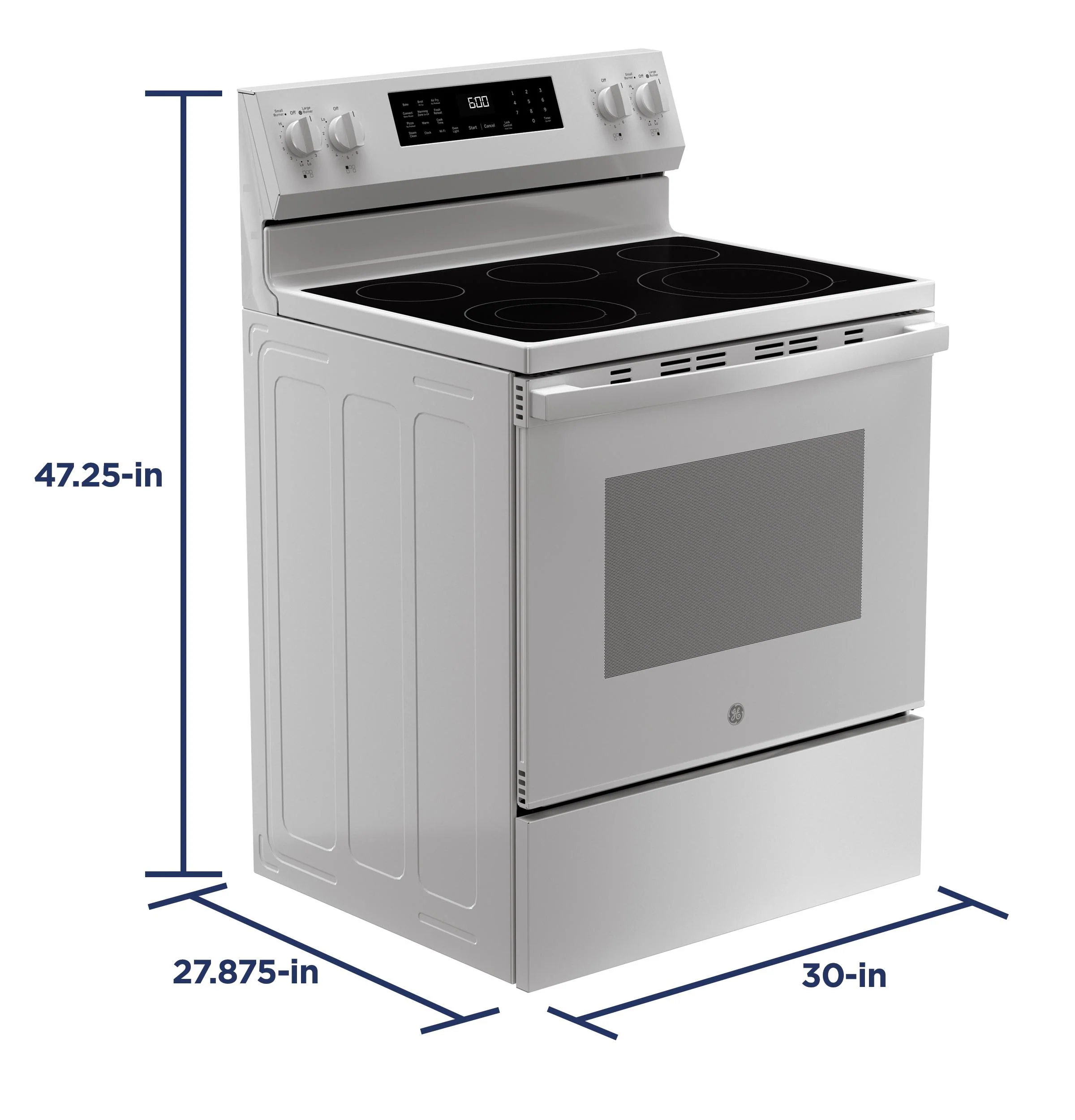 GRF600AVWW GE® ENERGY STAR® 30" Free-Standing Electric Convection Range with No Preheat Air Fry and EasyWash™ Oven Tray - Image 29
