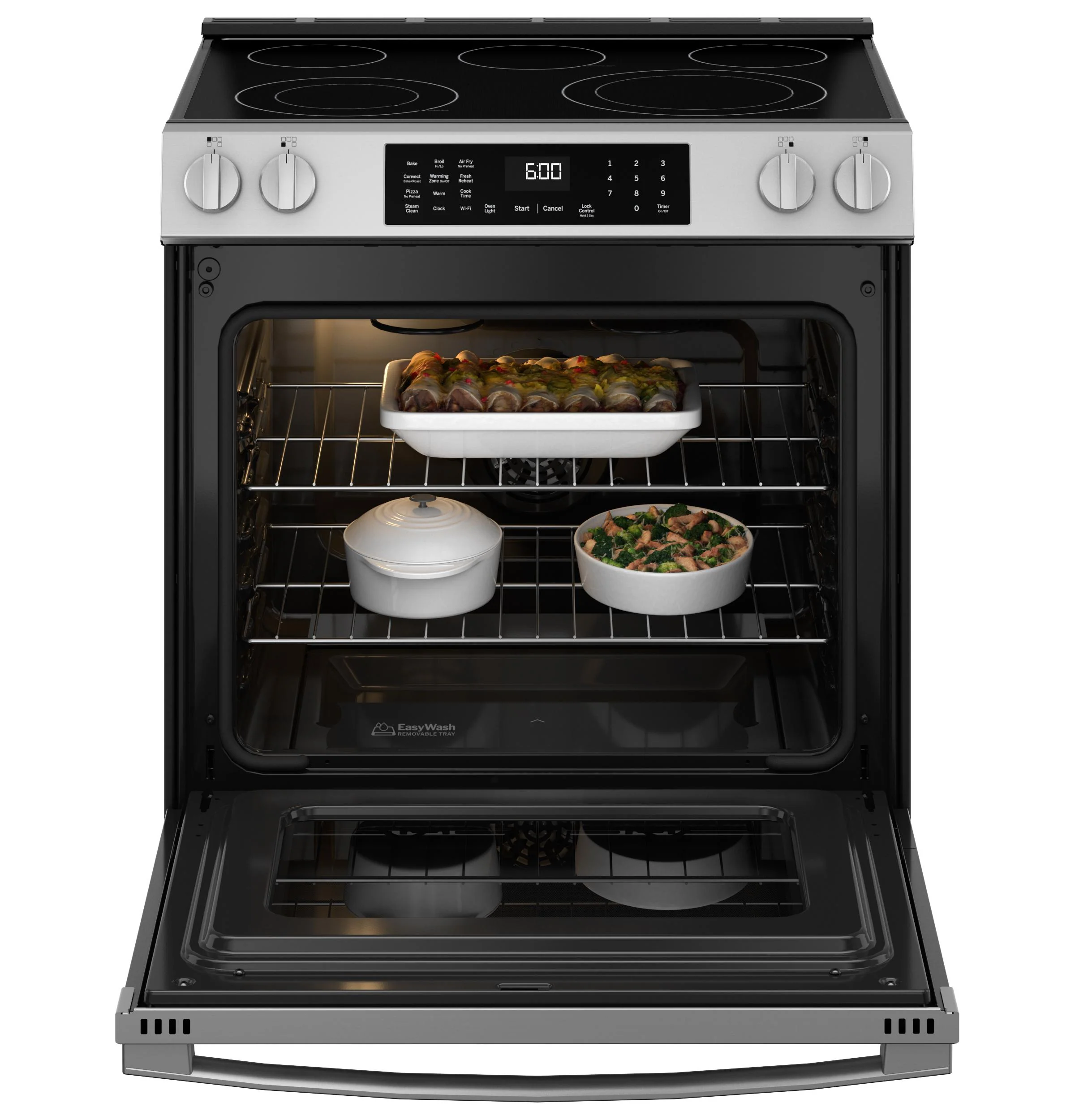 GRS600AVFS GE® ENERGY STAR® 30" Slide-In Electric Convection Range with No Preheat Air Fry and EasyWash™ Oven Tray - Image 4