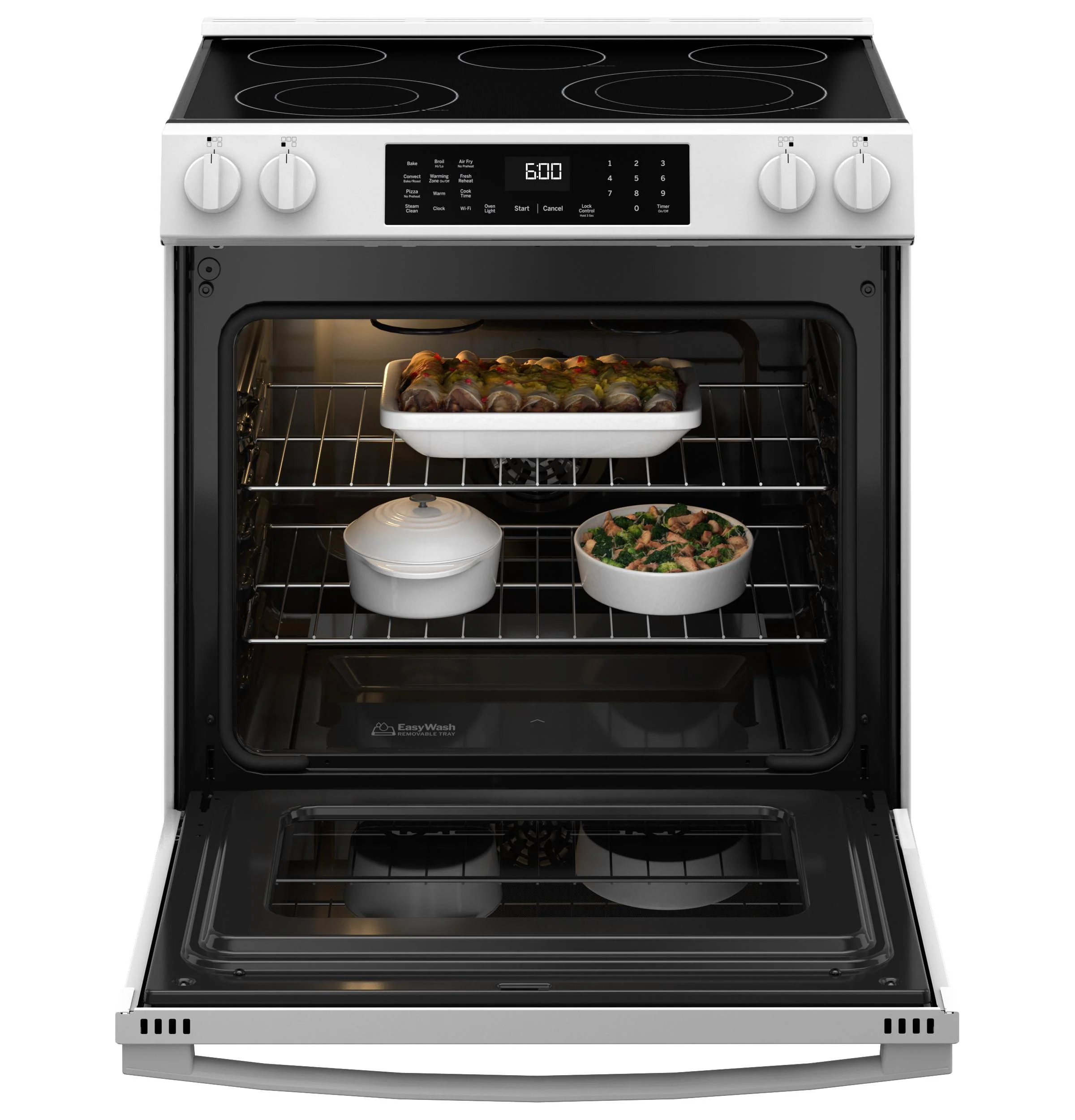 GRS600AVWW GE® ENERGY STAR® 30" Slide-In Electric Convection Range with No Preheat Air Fry and EasyWash™ Oven Tray - Image 4
