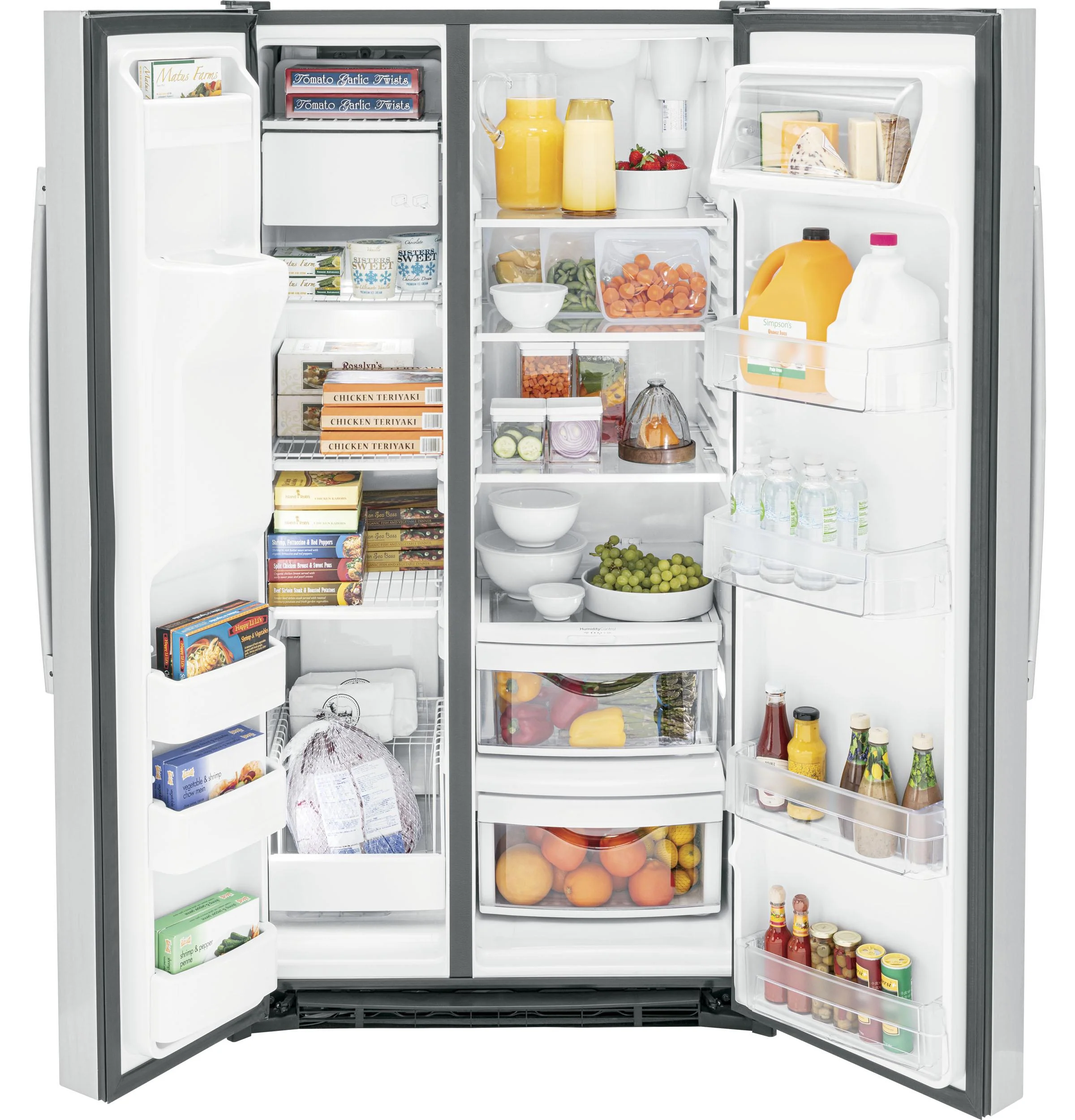GSS25GYPFS GE 25.3 Cu. Ft. Side-By-Side Refrigerator - Image 2