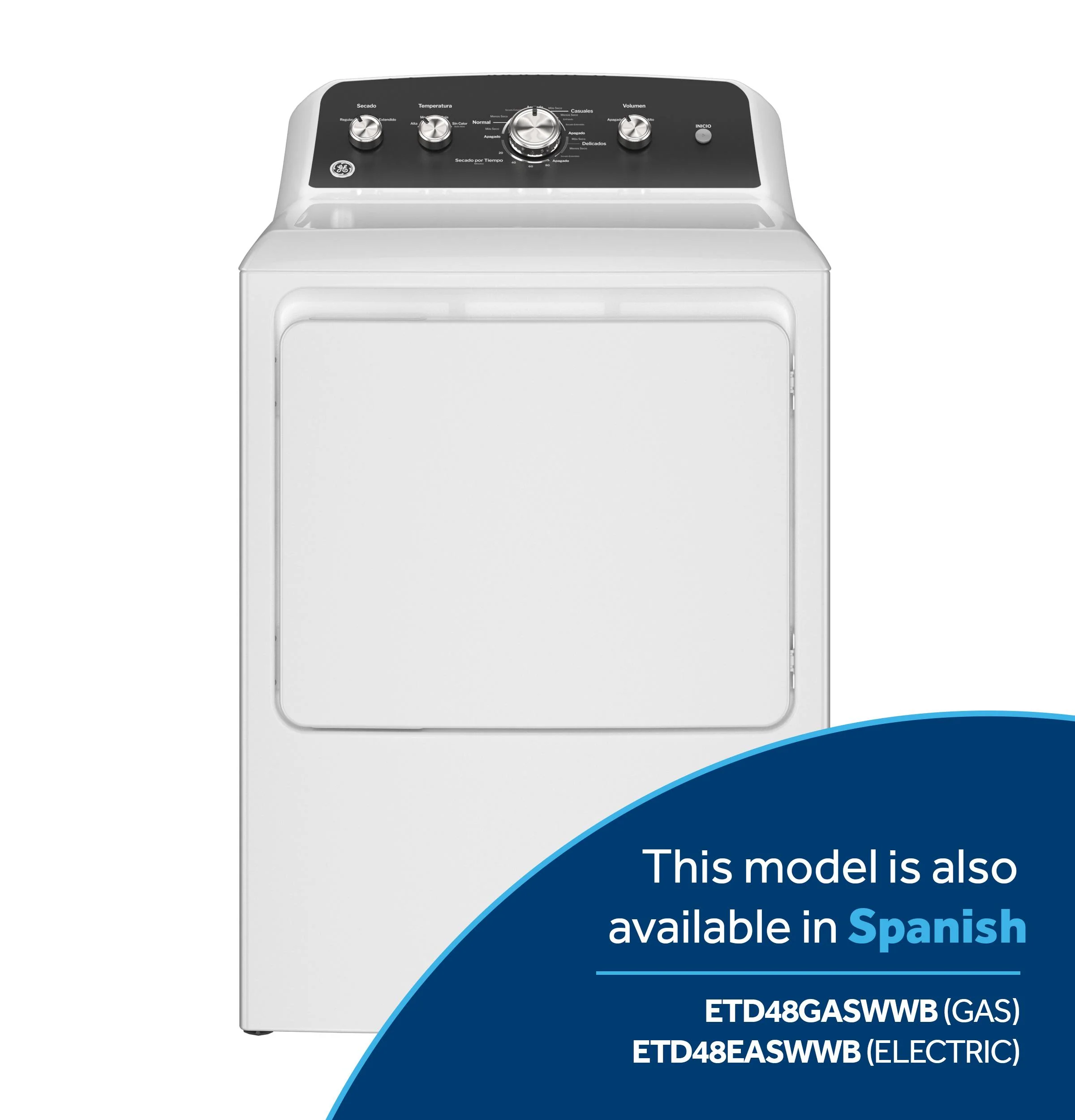 GTD48EASWWB GE® 7.2 cu. ft. Capacity Electric Dryer with Up To 120 ft. Venting and Extended Tumble - Image 16