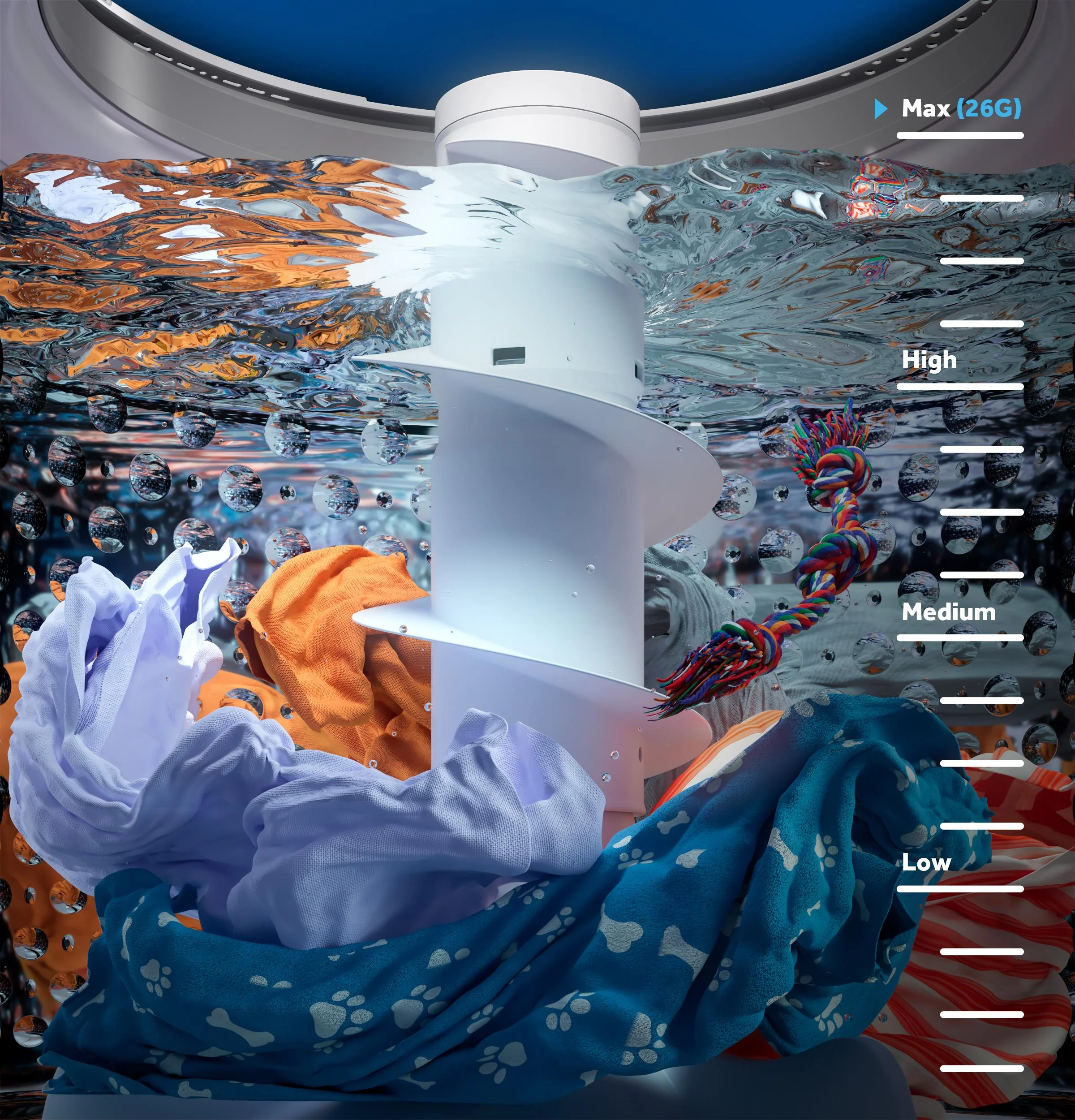 GTW385ASWWS GE® 4.3 cu. ft. Capacity Washer with Stainless Steel Basket,Cold Plus and Water Level Control - Image 9