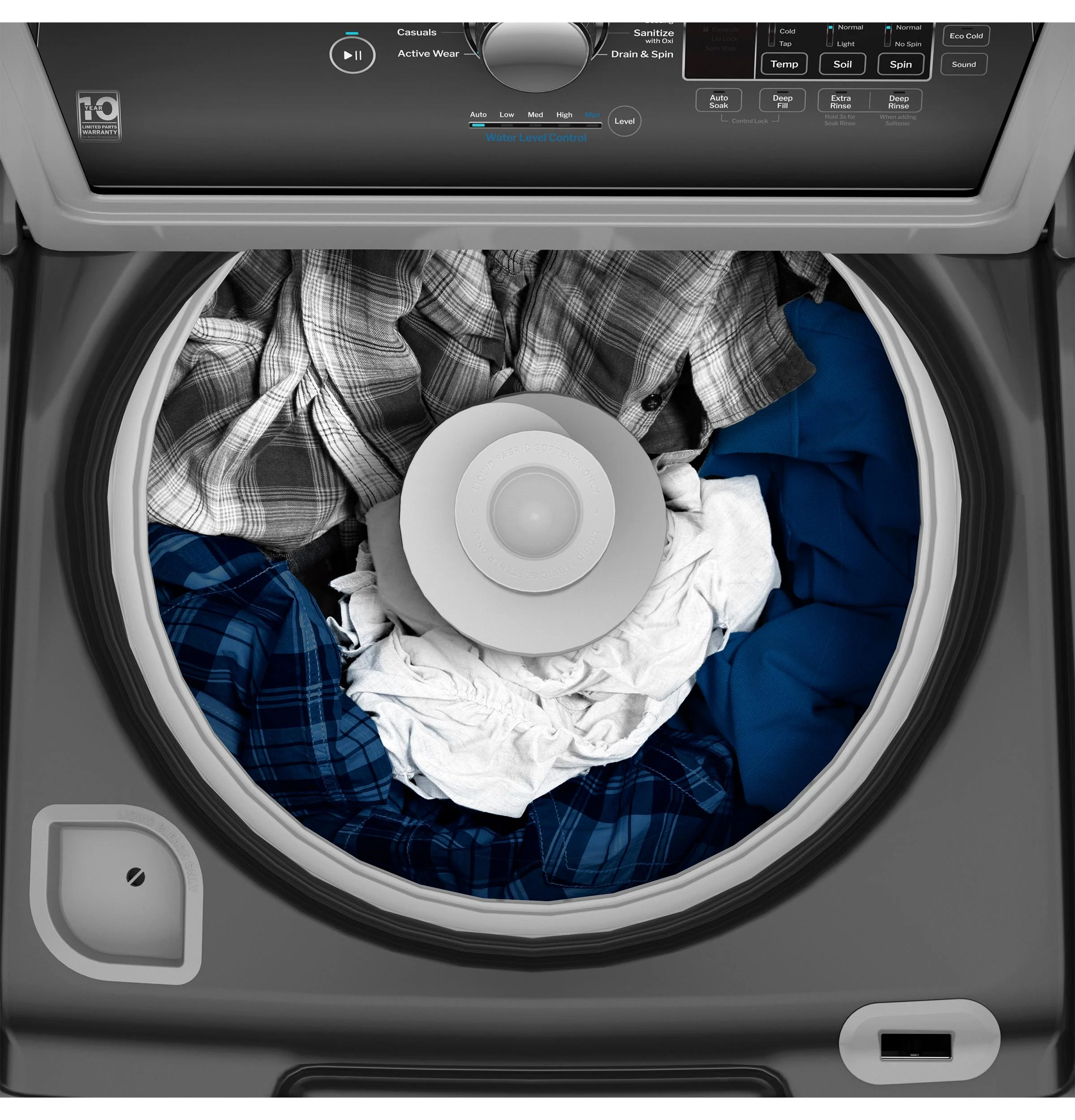 GTW585BPVDG GE® 4.5 cu. ft. Capacity Washer with Water Level Control - Image 4