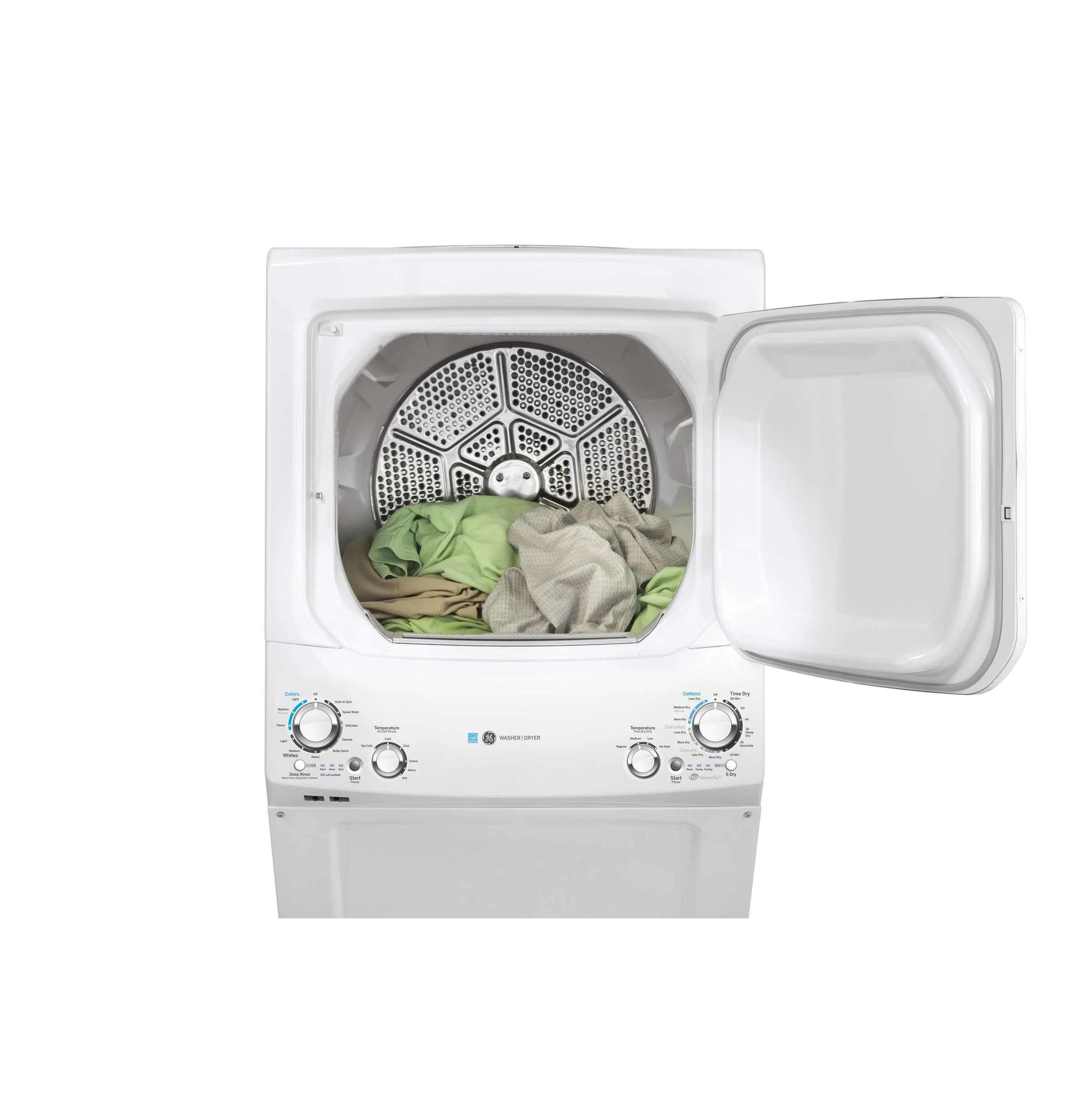 GUD27GESNWW GE Unitized Spacemaker® ENERGY STAR® 3.9 cu. ft. Capacity Washer with Stainless Steel Basket and 5.9 cu. ft. Capacity Gas Dryer - Image 3