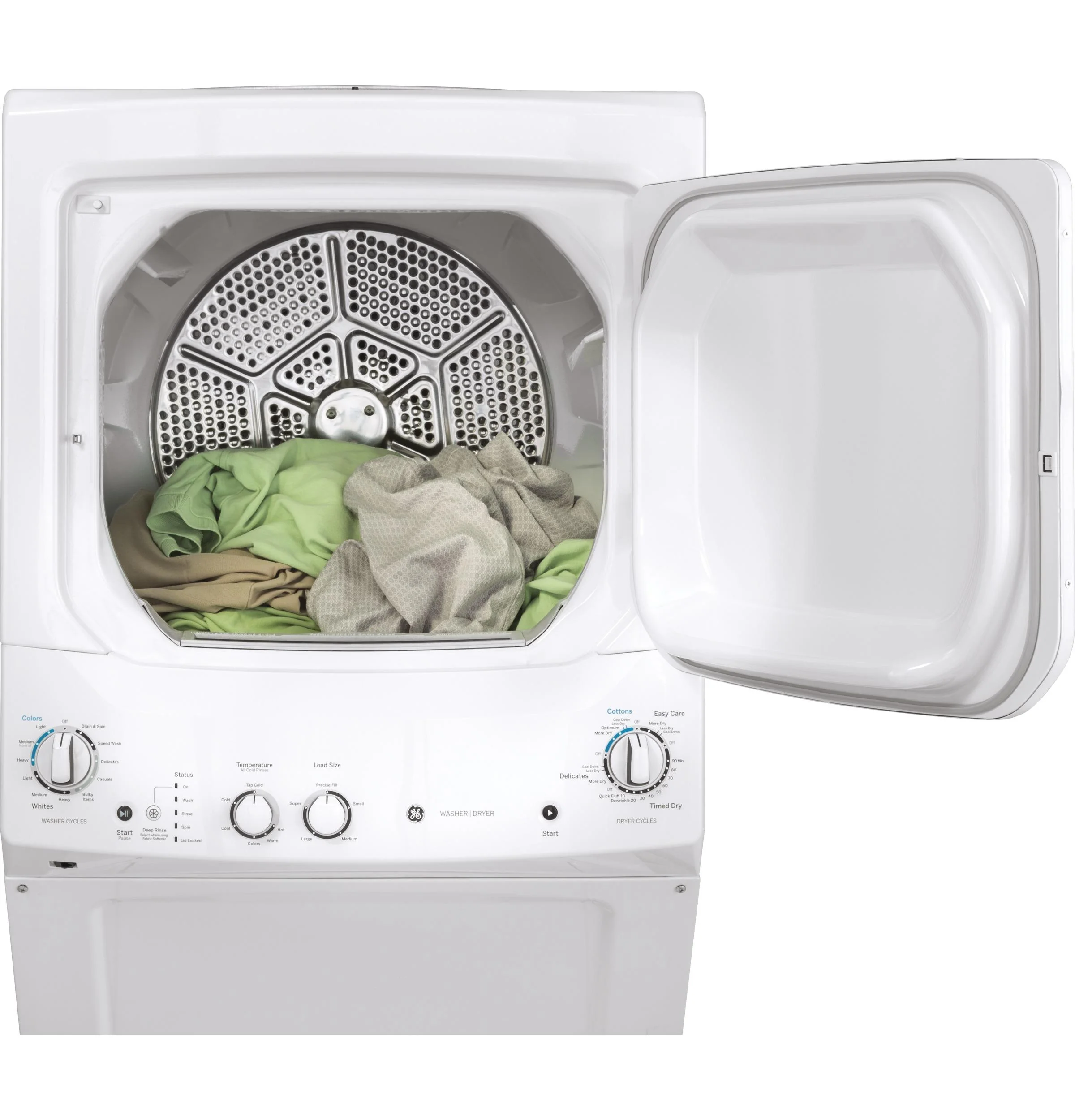 GUD27GSSMWW GE Unitized Spacemaker® 3.8 cu. ft. Capacity Washer with Stainless Steel Basket and 5.9 cu. ft. Capacity Gas Dryer - Image 6