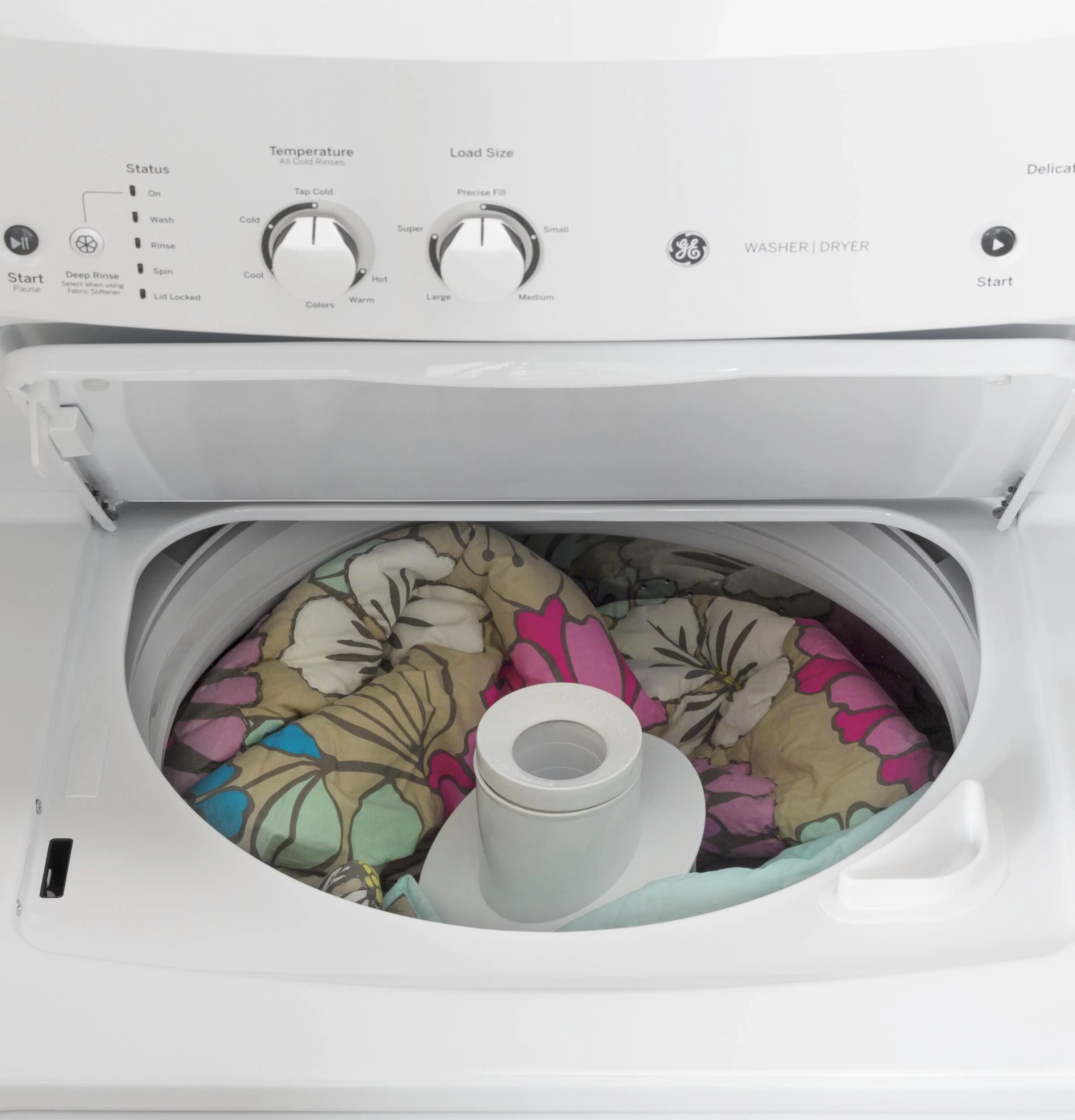 GUV27ESSMWW GE Unitized Spacemaker® 3.8 cu. ft. Capacity Washer with Stainless Steel Basket and 5.9 cu. ft. Capacity Long Vent Electric Dryer - Image 10