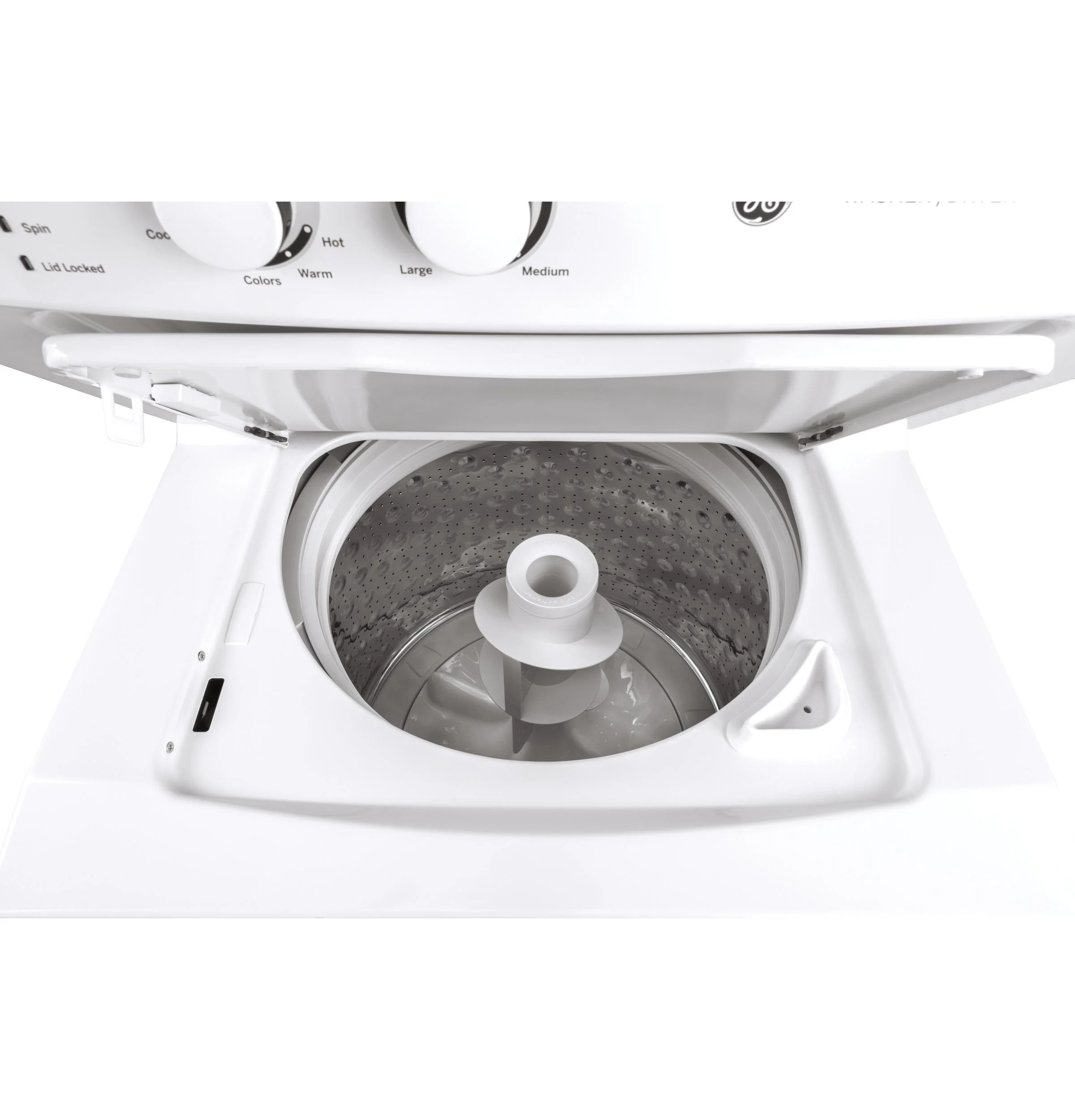 GUV27ESSMWW GE Unitized Spacemaker® 3.8 cu. ft. Capacity Washer with Stainless Steel Basket and 5.9 cu. ft. Capacity Long Vent Electric Dryer - Image 2