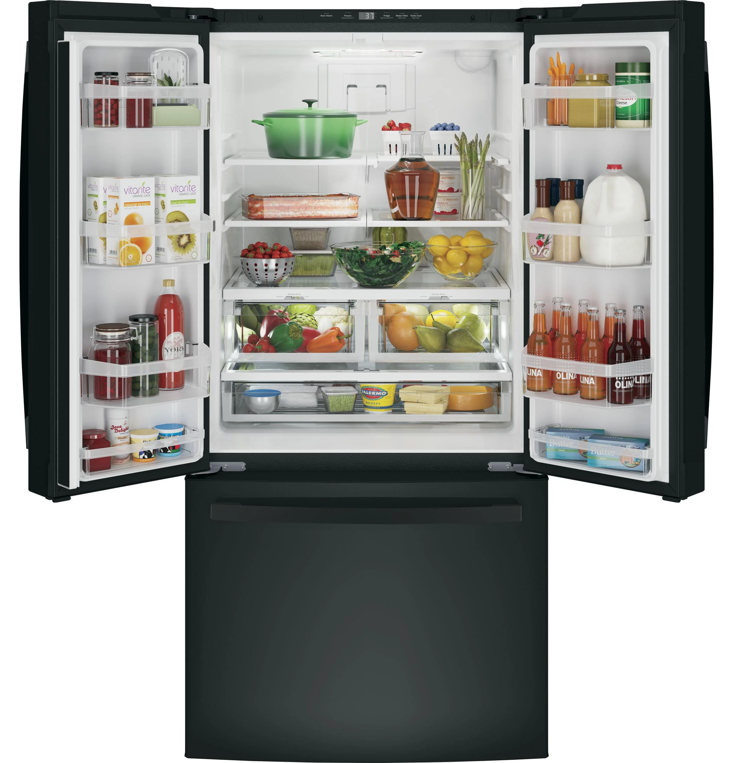 GWE19JGLBB GE® ENERGY STAR® 18.6 Cu. Ft. Counter-Depth French-Door Refrigerator - Image 2