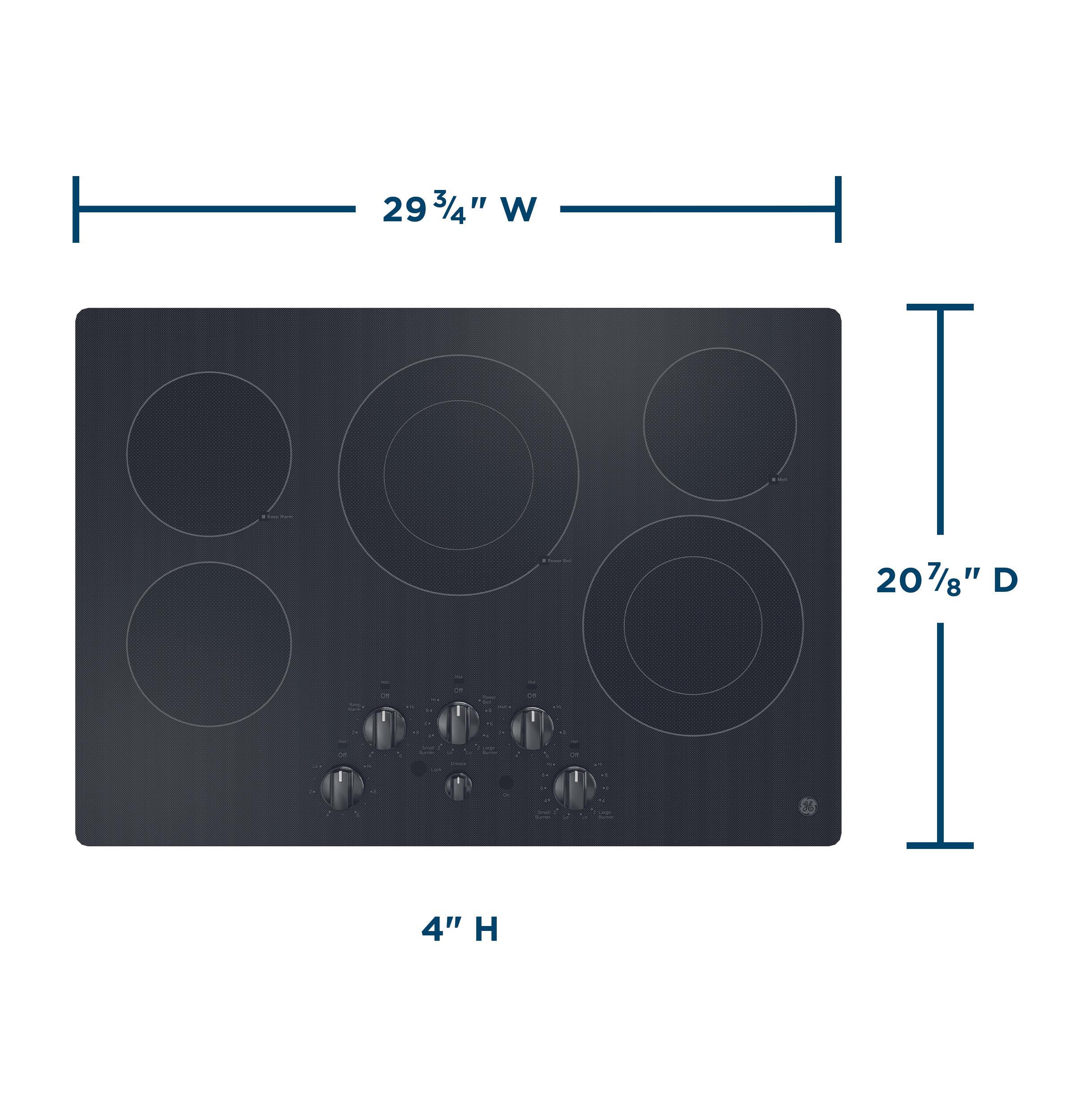 JEP5030DTBB GE® 30" Built-In knob Control Electric Cooktop - Image 22