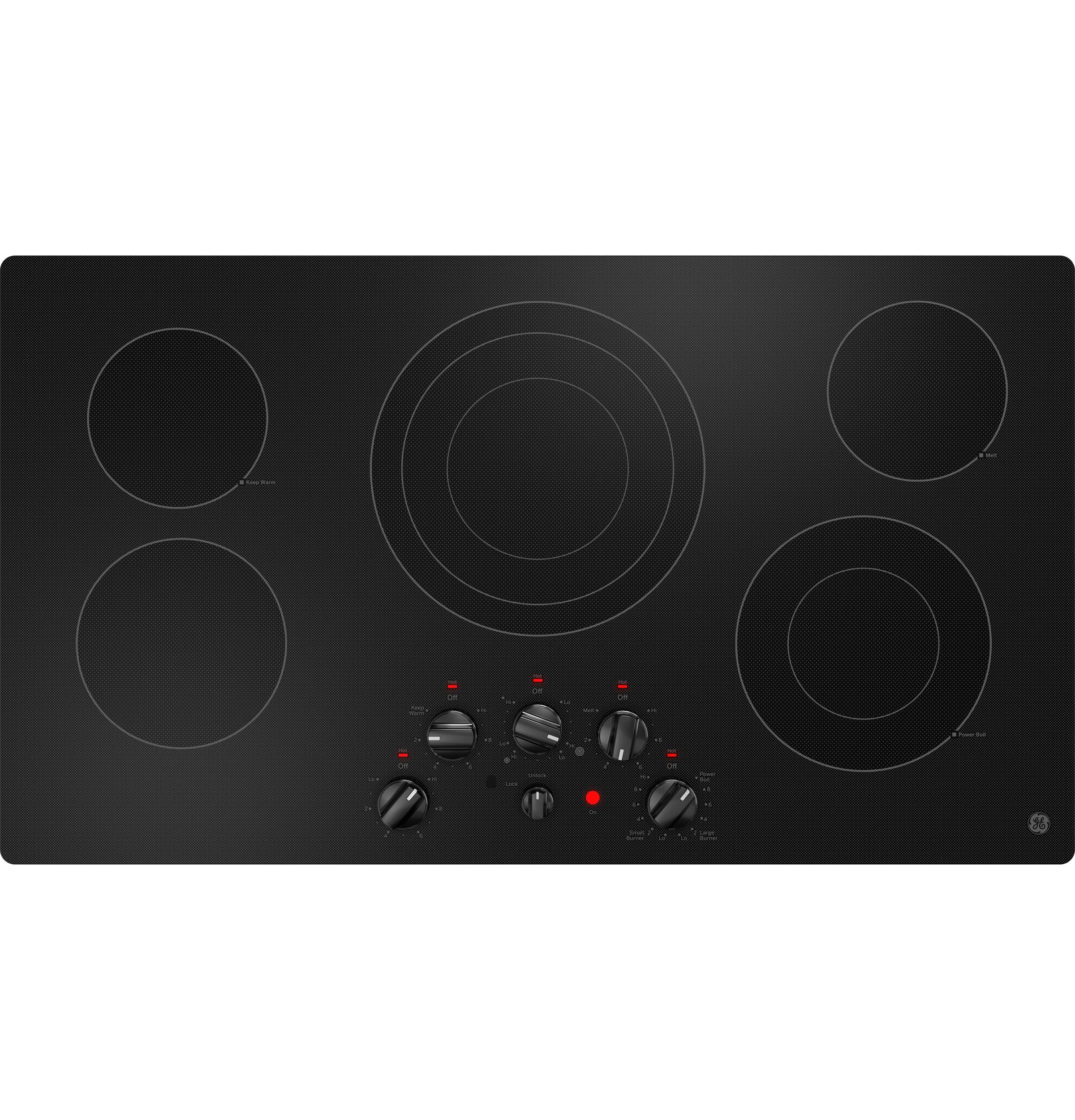 JEP5036DTBB GE® 36" Built-In Knob Control Electric Cooktop - Image 2