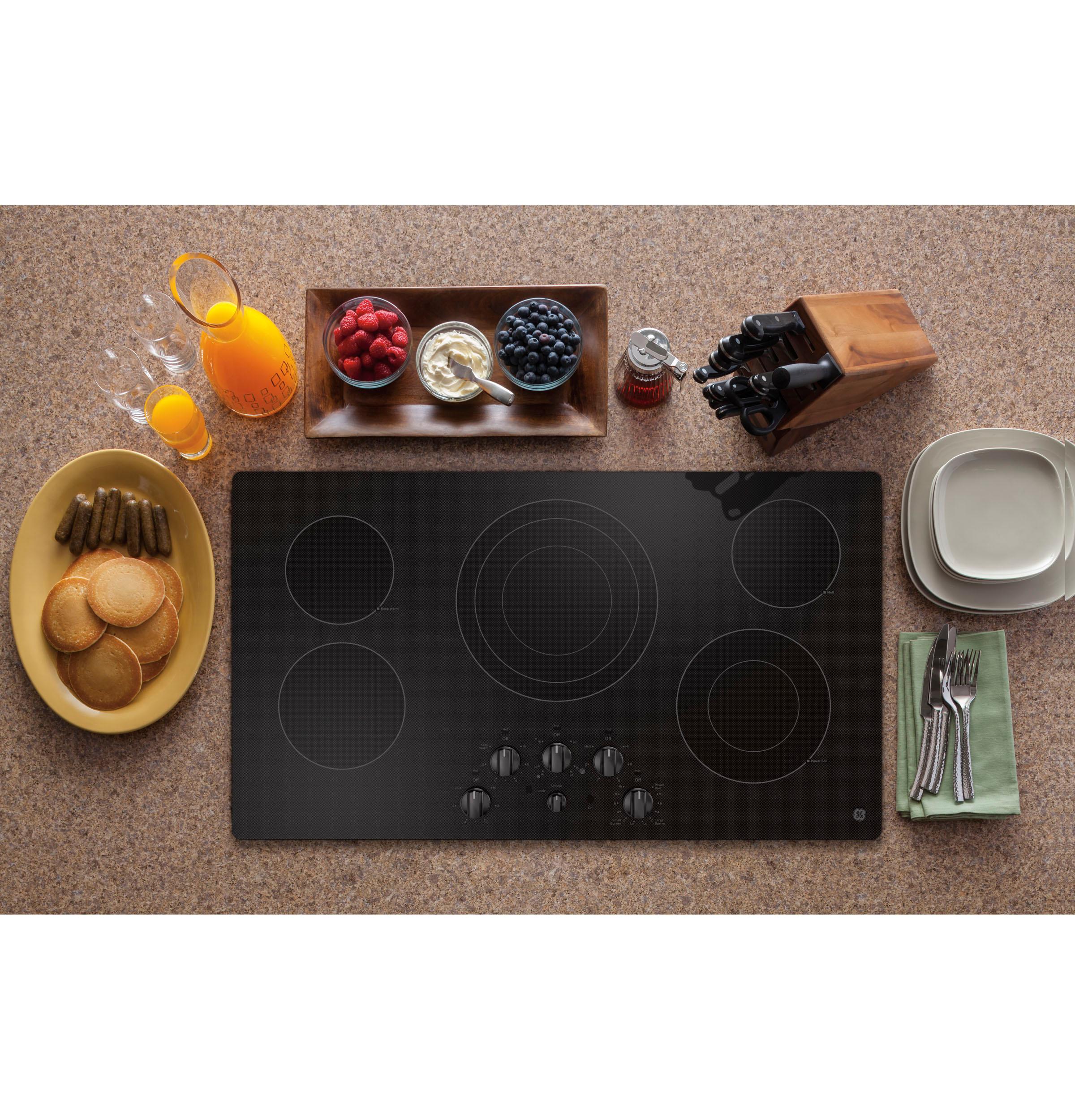 JEP5036DTBB GE® 36" Built-In Knob Control Electric Cooktop - Image 5