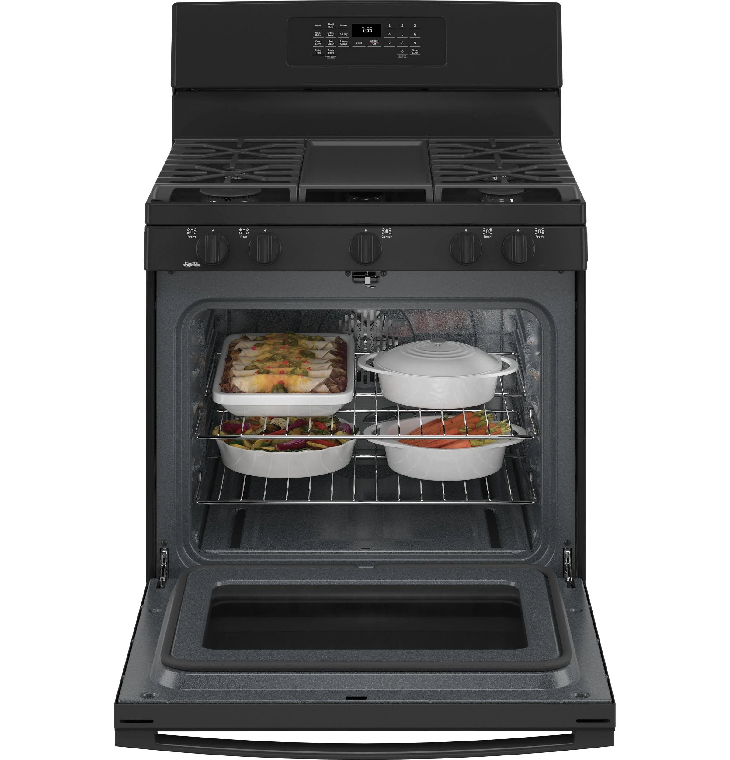 JGB735DPBB GE® 30" Free-Standing Gas Convection Range with No Preheat Air Fry - Image 3