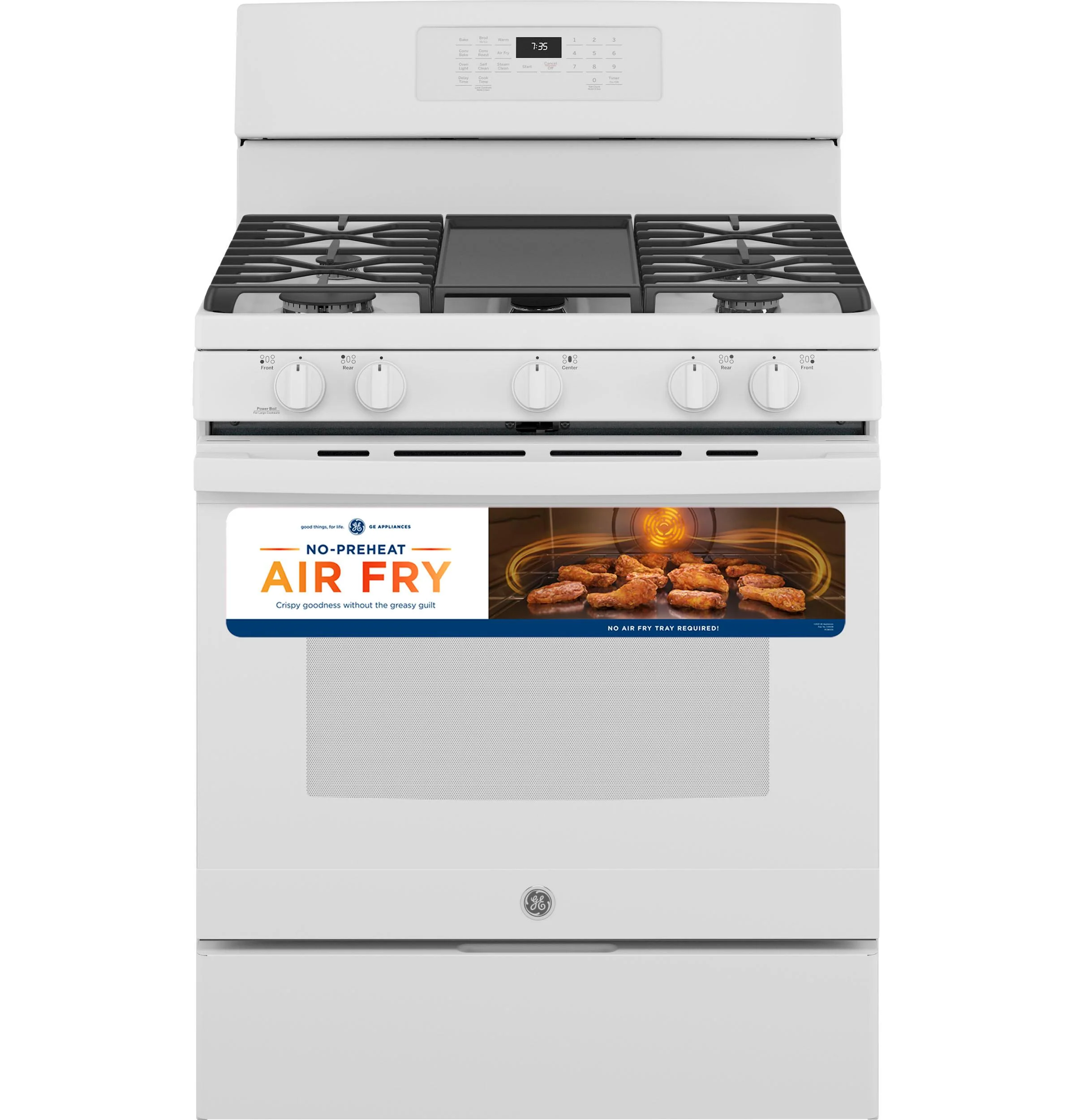 JGB735DPWW GE® 30" Free-Standing Gas Convection Range with No Preheat Air Fry - Image 30