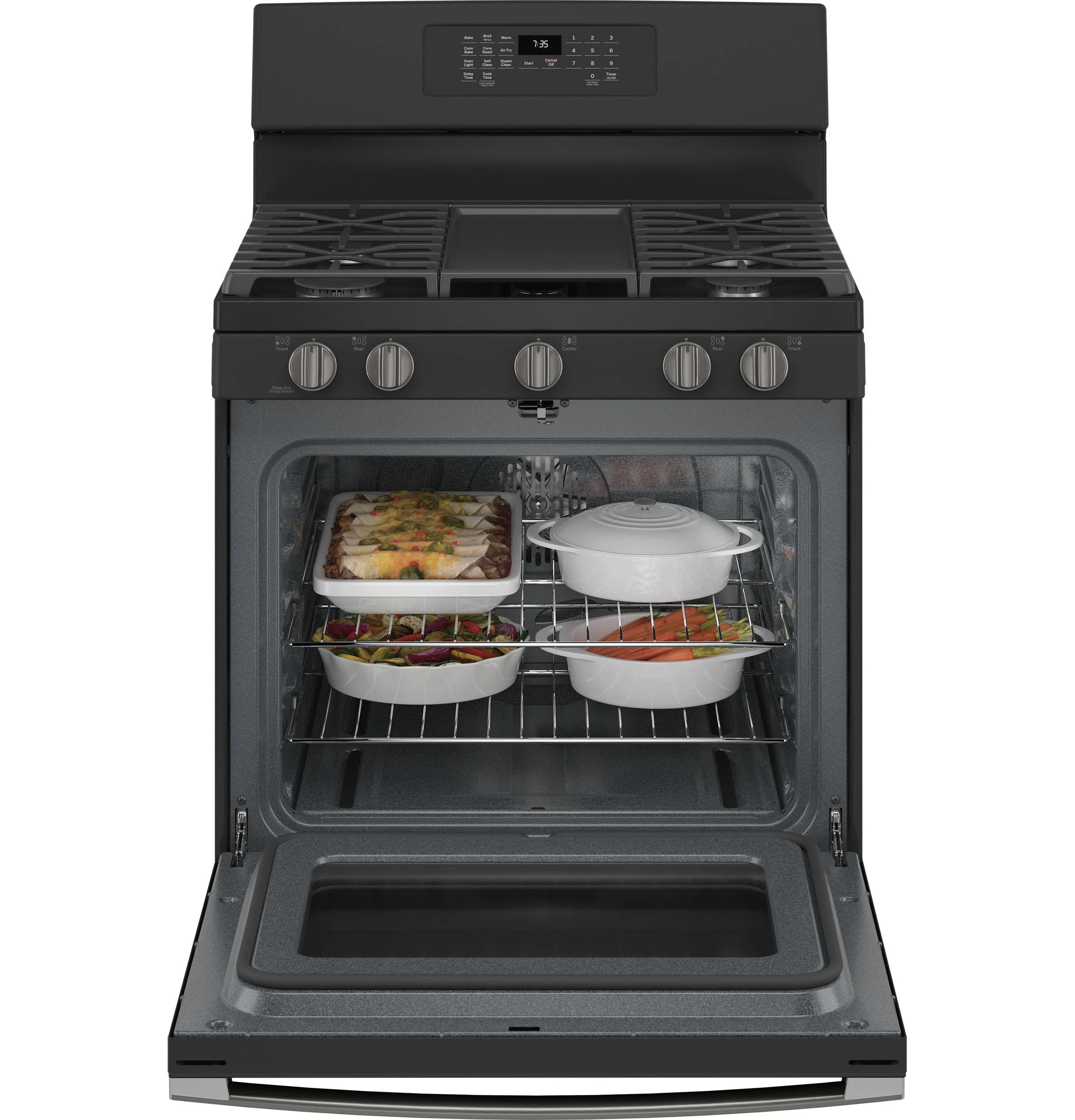 GE® 30" Free-Standing Gas Convection Range with No Preheat Air Fry - Image 3