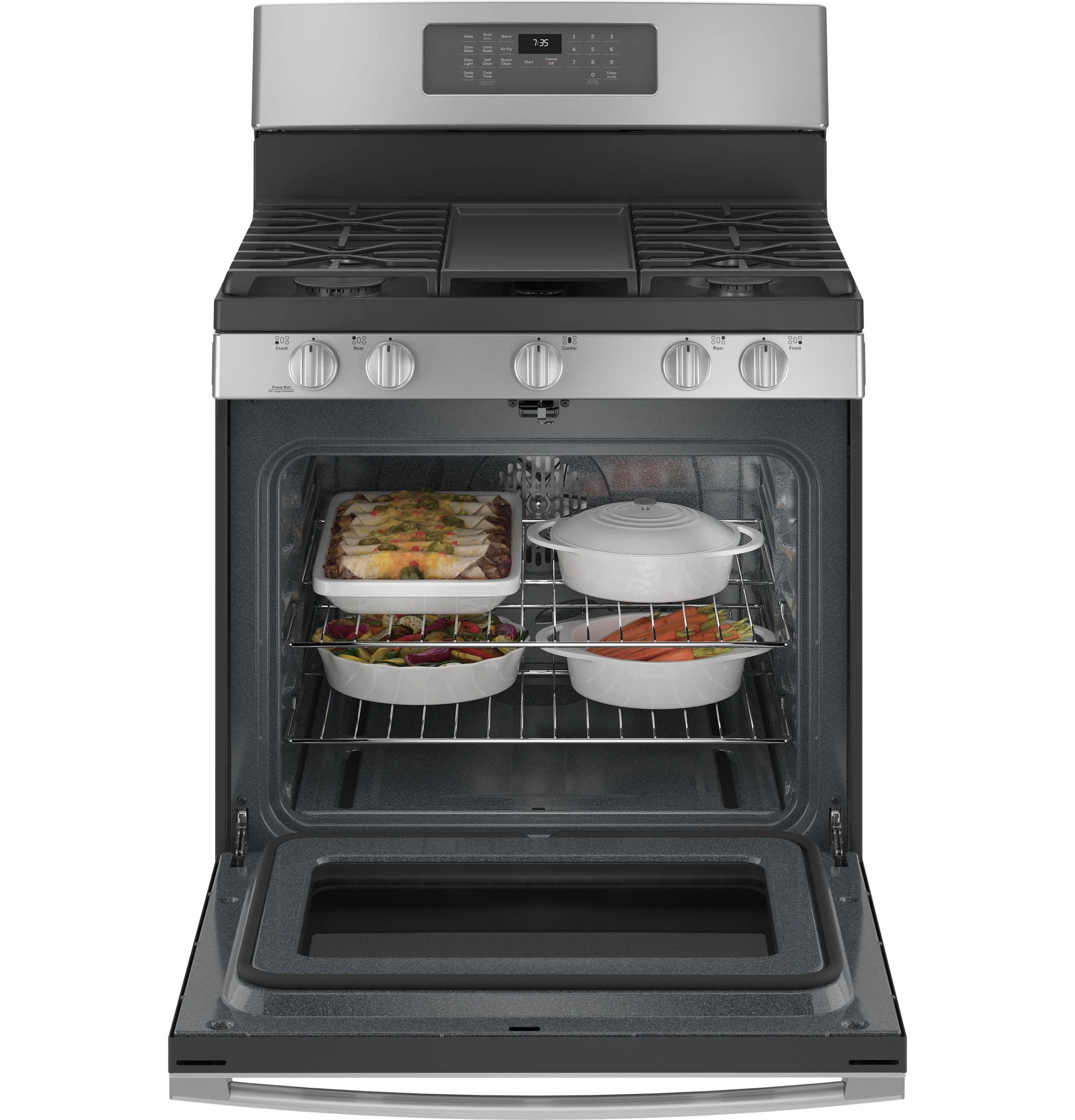 JGB735SPSS GE® 30" Free-Standing Gas Convection Range with No Preheat Air Fry - Image 3