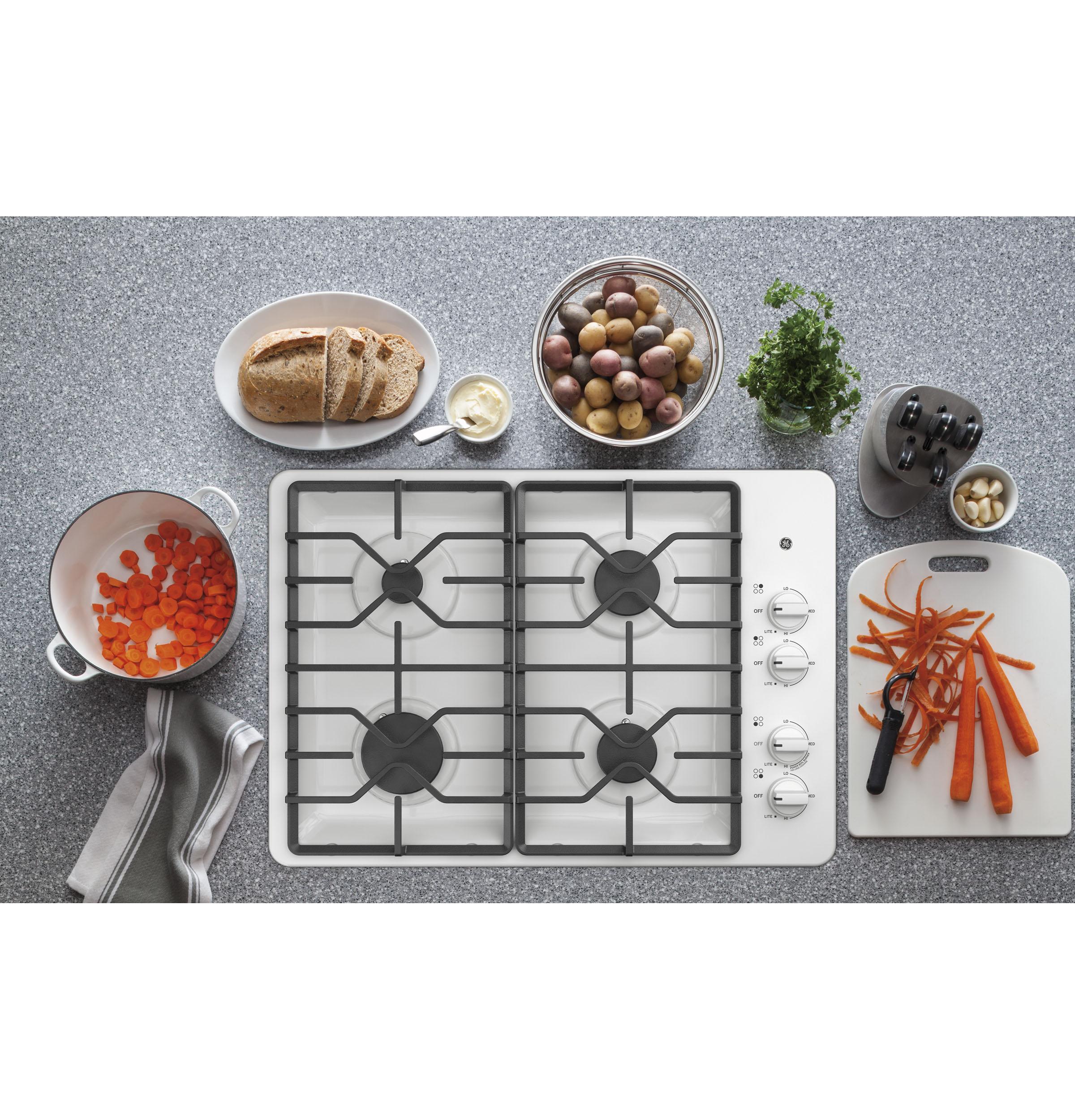 JGP3030DLWW GE® 30" Built-In Gas Cooktop with Dishwasher-Safe Grates - Image 2