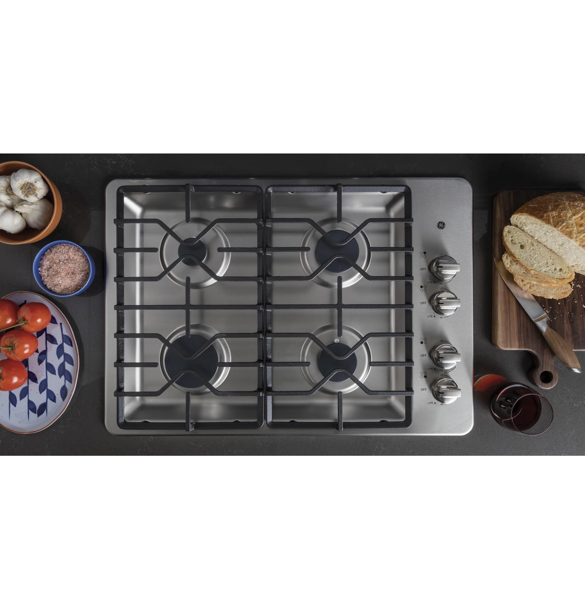 JGP3030SLSS GE® 30" Built-In Gas Cooktop with Dishwasher-Safe Grates - Image 9