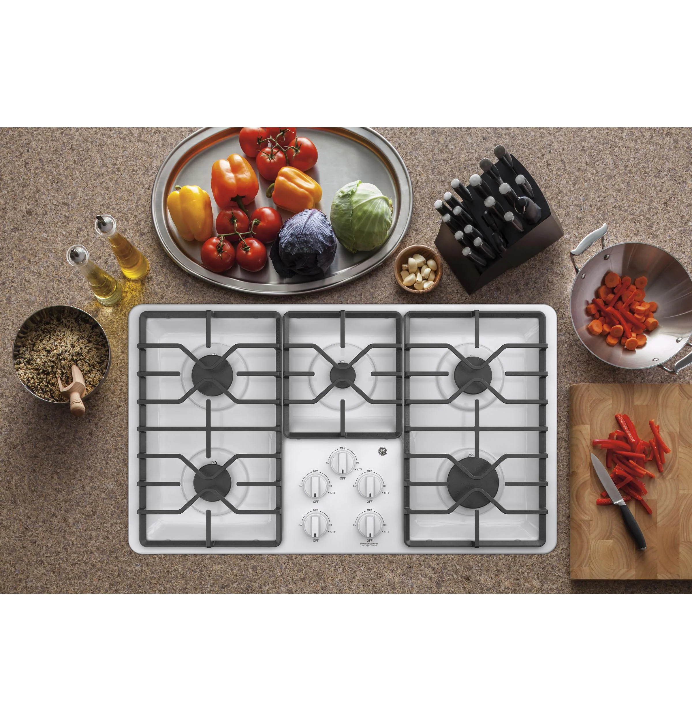 JGP3036DLWW GE® 36" Built-In Gas Cooktop with Dishwasher-Safe Grates - Image 11