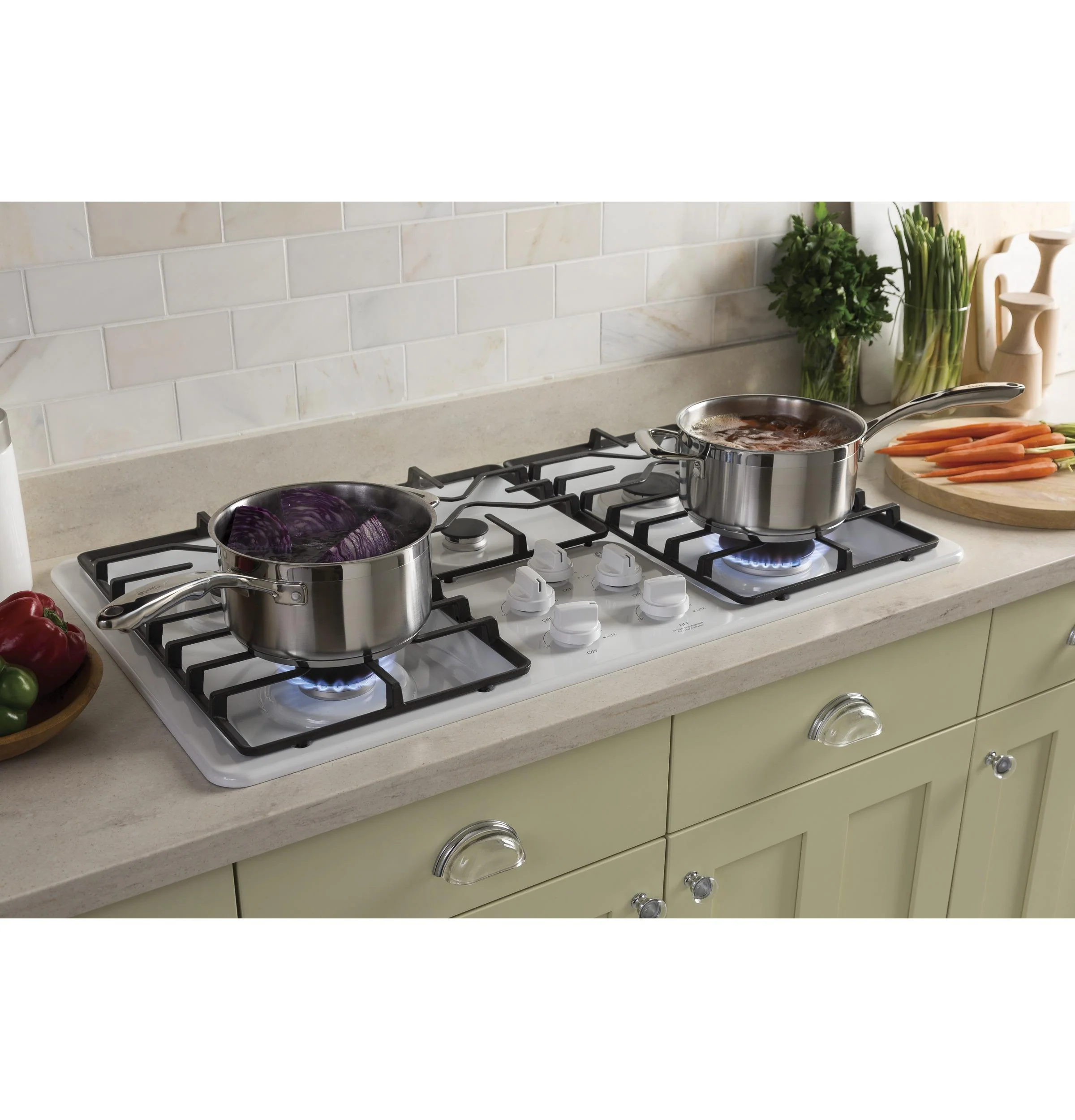 JGP3036DLWW GE® 36" Built-In Gas Cooktop with Dishwasher-Safe Grates - Image 5