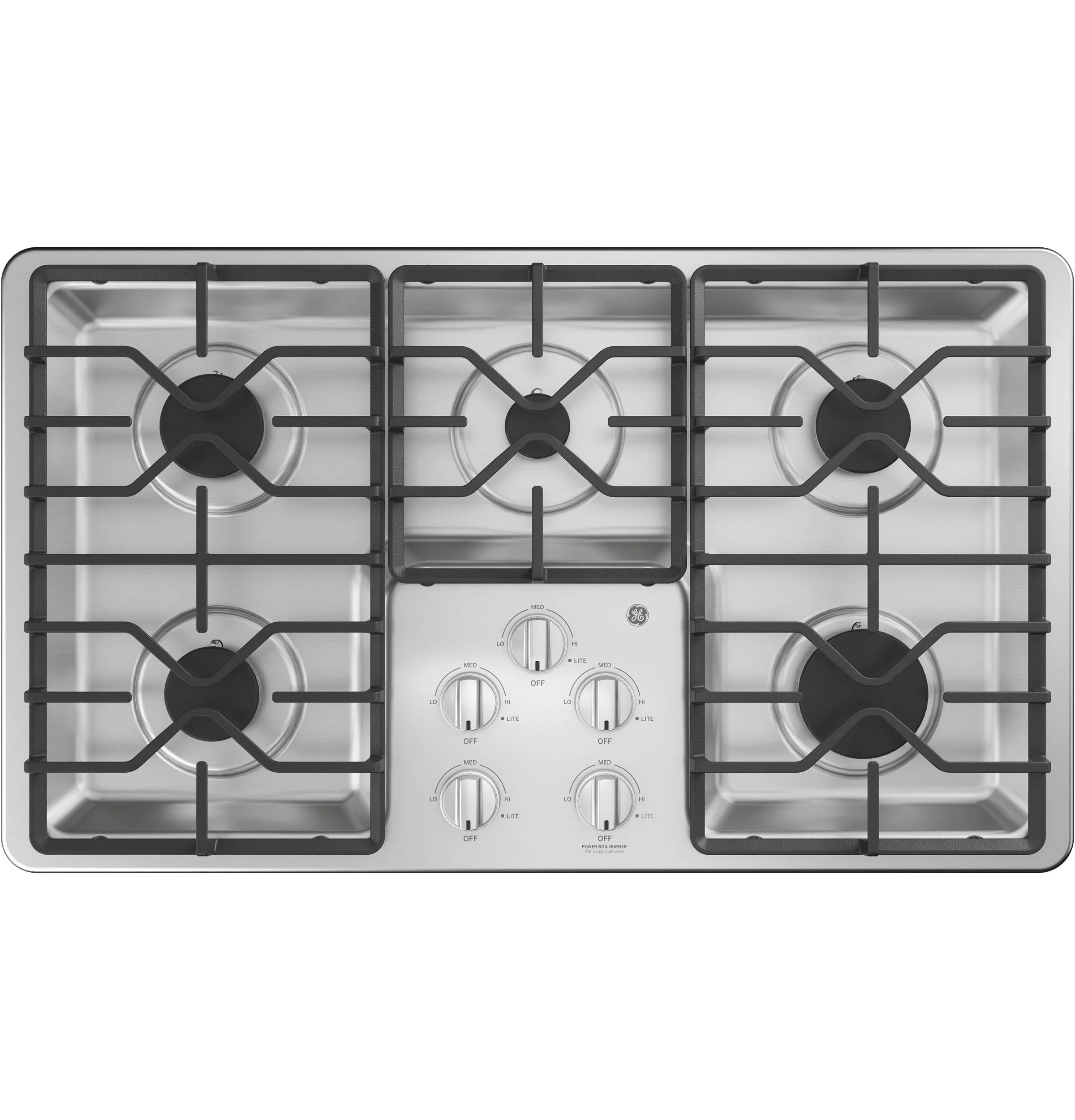 JGP3036SLSS GE® 36" Built-In Gas Cooktop with Dishwasher-Safe Grates - Image 4