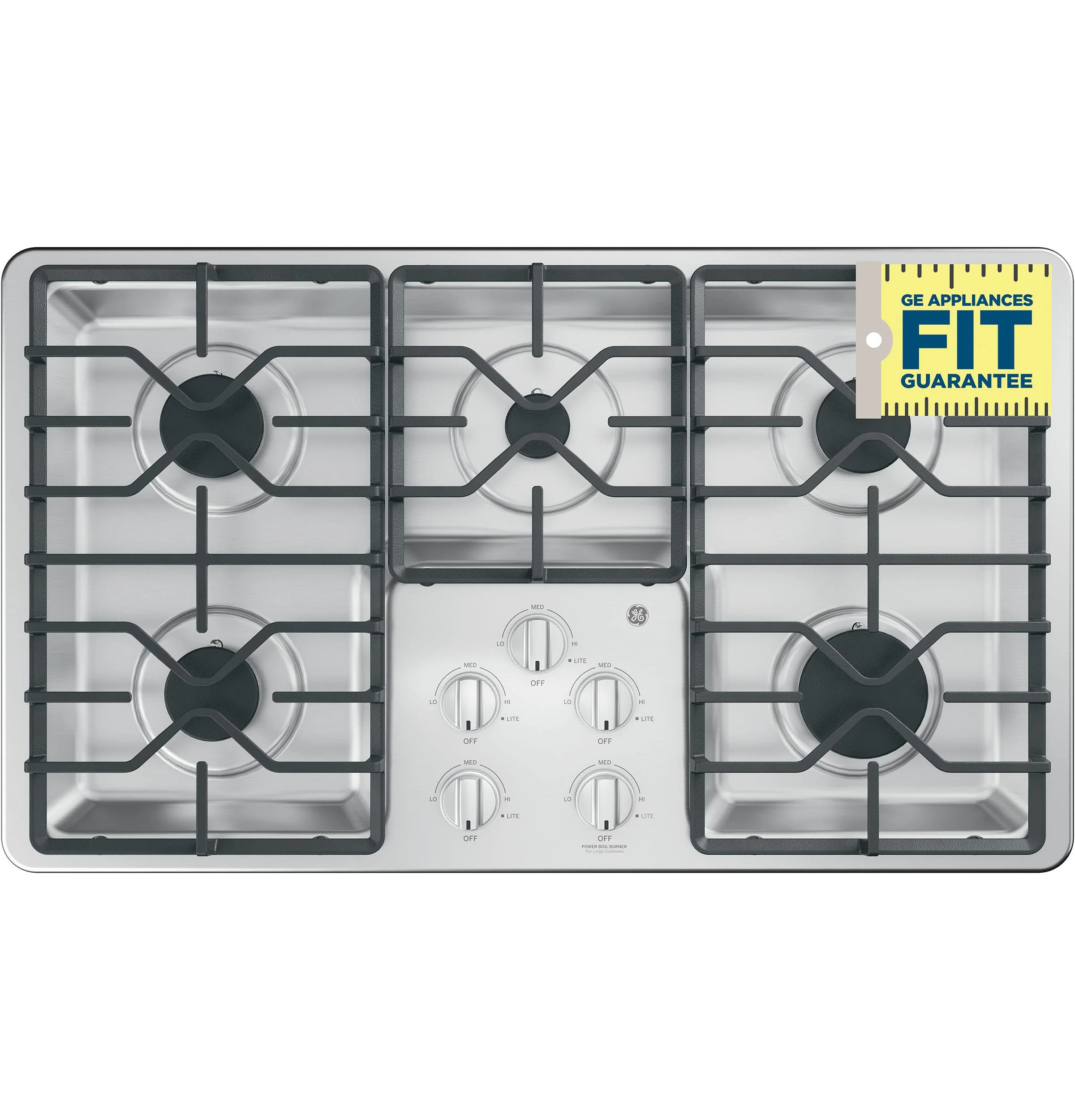 JGP3036SLSS GE® 36" Built-In Gas Cooktop with Dishwasher-Safe Grates - Image 6