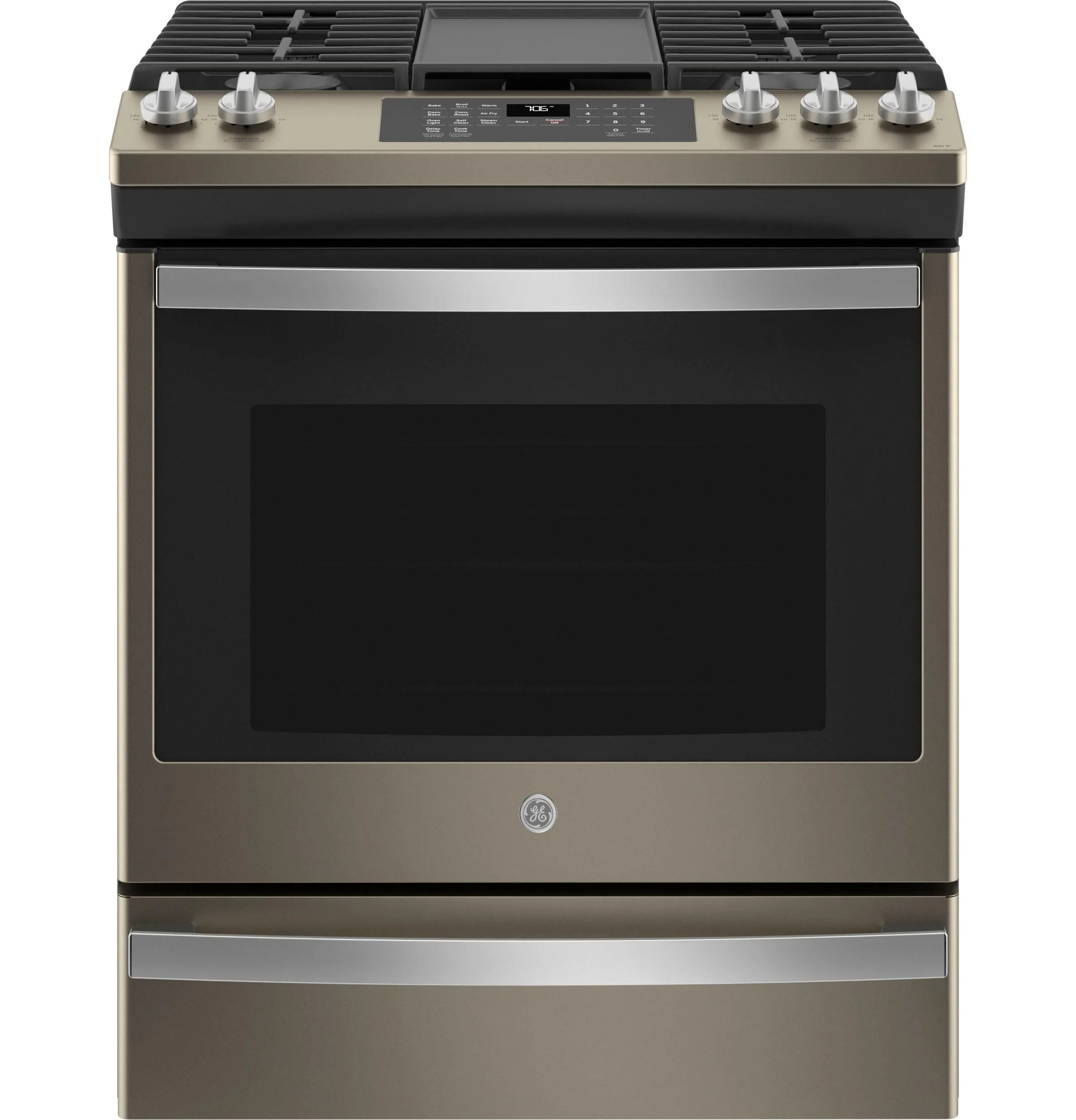 JGS760EPES GE® 30" Slide-In Front-Control Convection Gas Range with No Preheat Air Fry