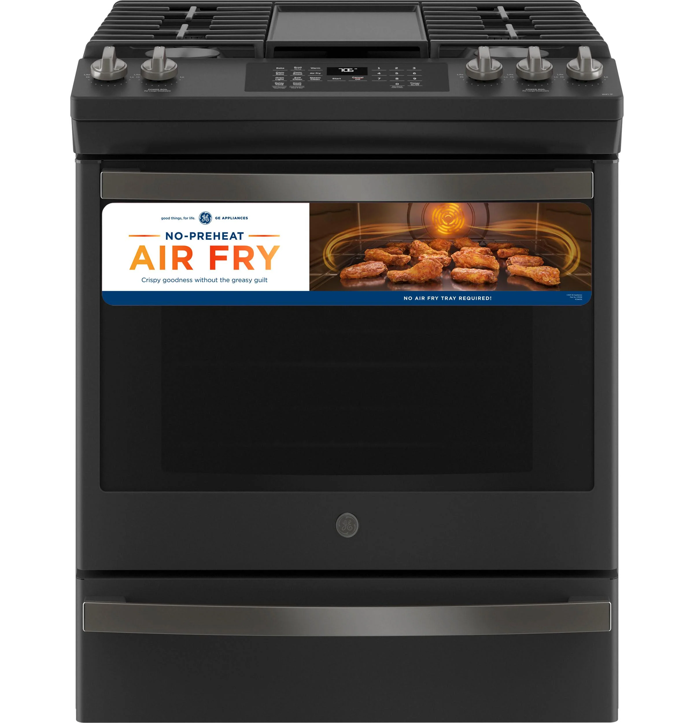 GE® 30" Slide-In Front-Control Convection Gas Range with No Preheat Air Fry - Image 21