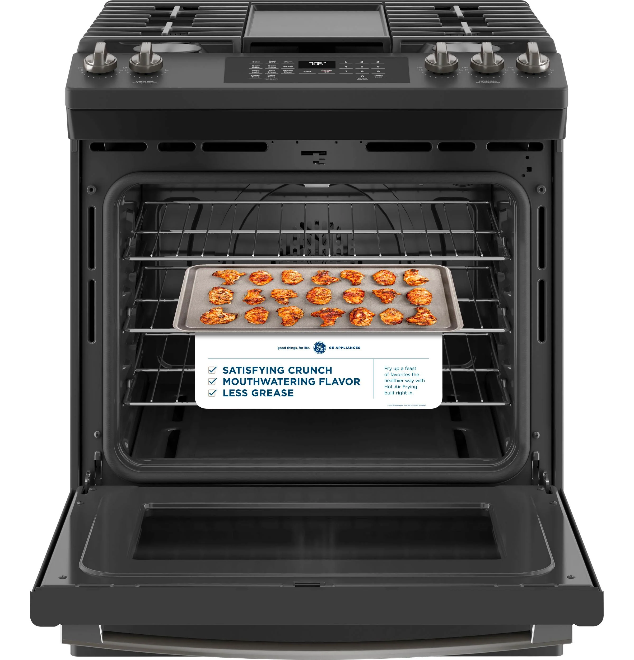 GE® 30" Slide-In Front-Control Convection Gas Range with No Preheat Air Fry - Image 8