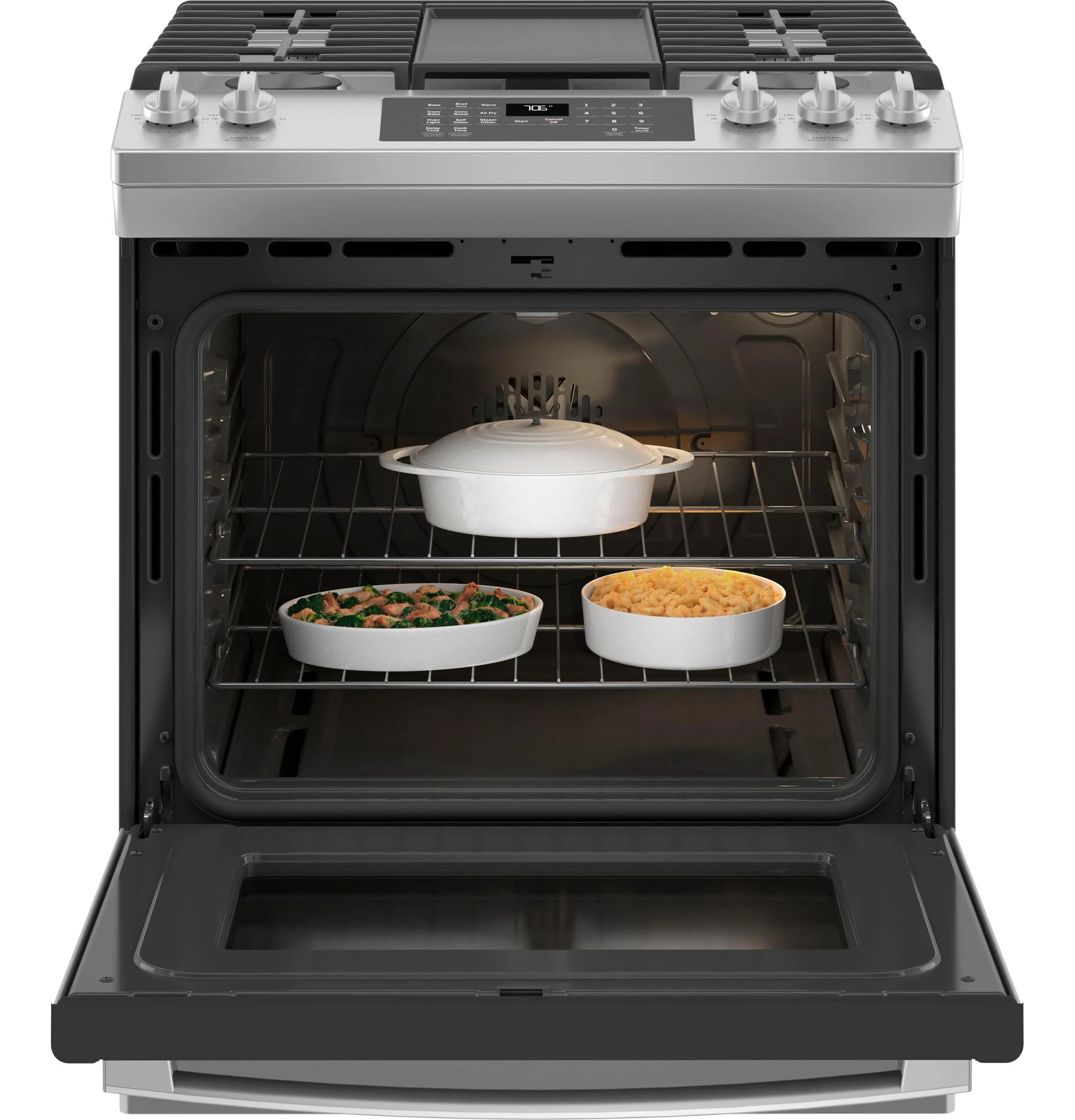 JGS760SPSS GE® 30" Slide-In Front-Control Convection Gas Range with No Preheat Air Fry - Image 14