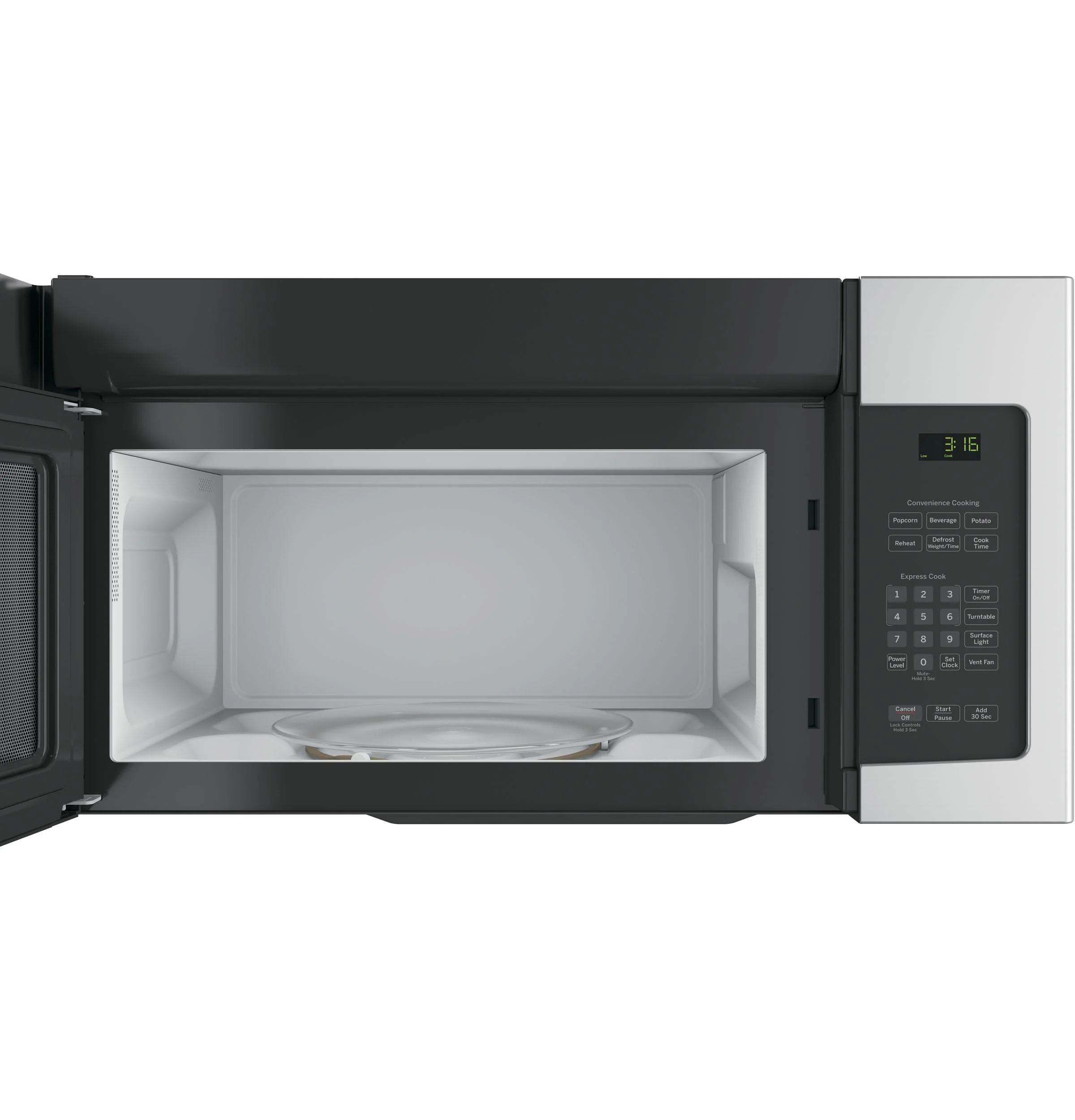 JNM3163RJSS GE® 1.6 Cu. Ft. Over-the-Range Microwave Oven with Recirculating Venting - Image 3