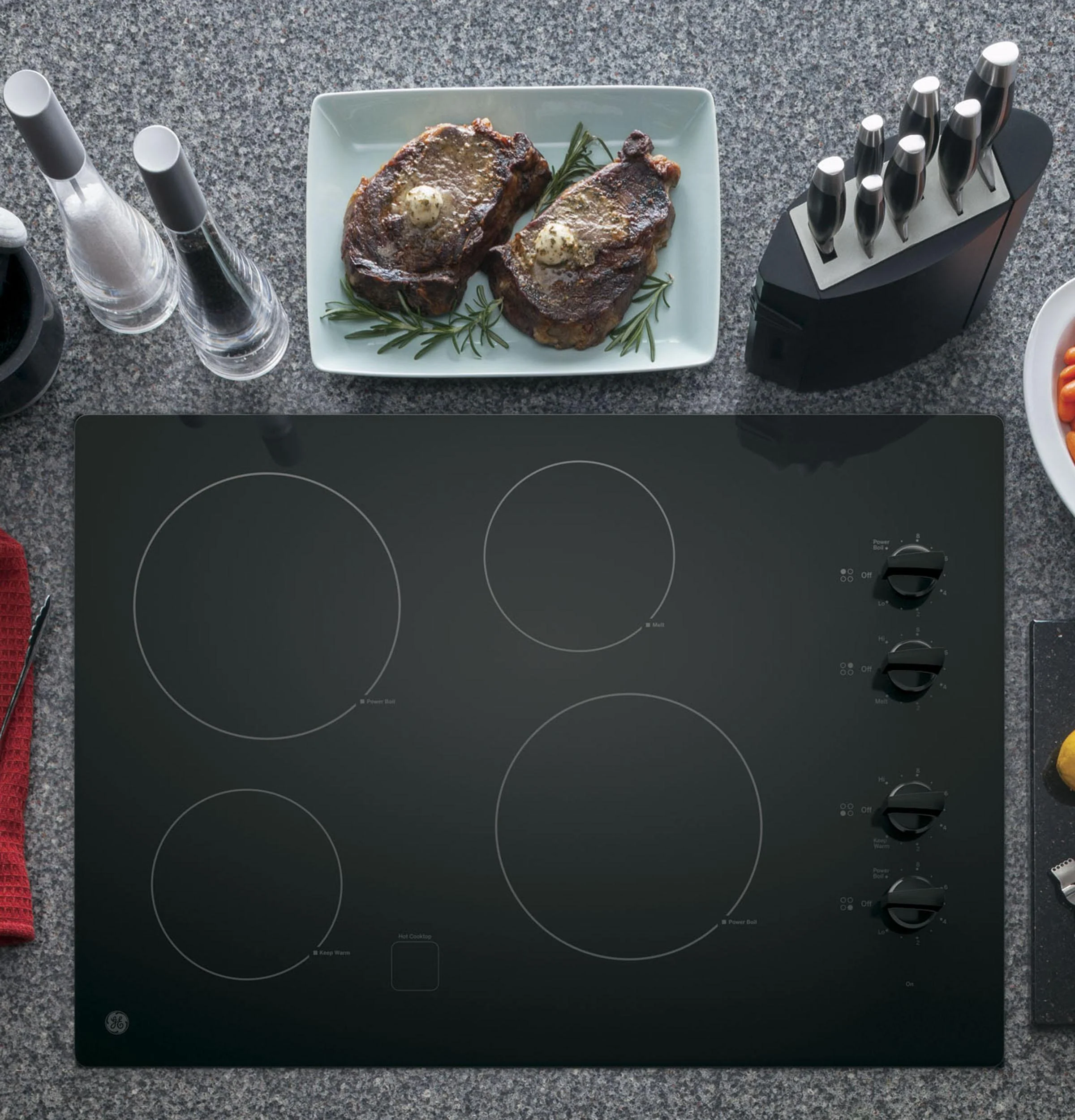 JP3030DJBB GE® 30" Built-In Knob Control Electric Cooktop - Image 2