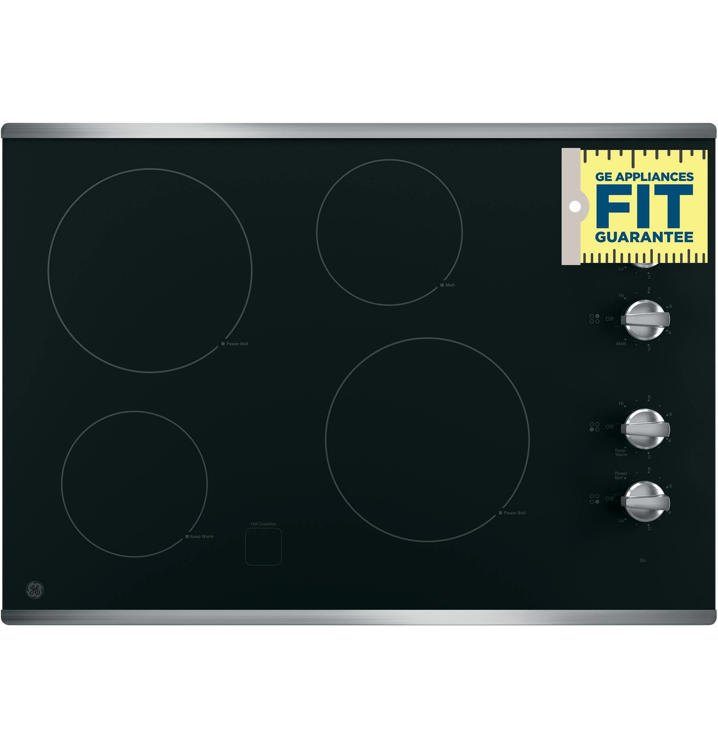 JP3030SWSS GE® 30" Built-In Knob Control Electric Cooktop - Image 4