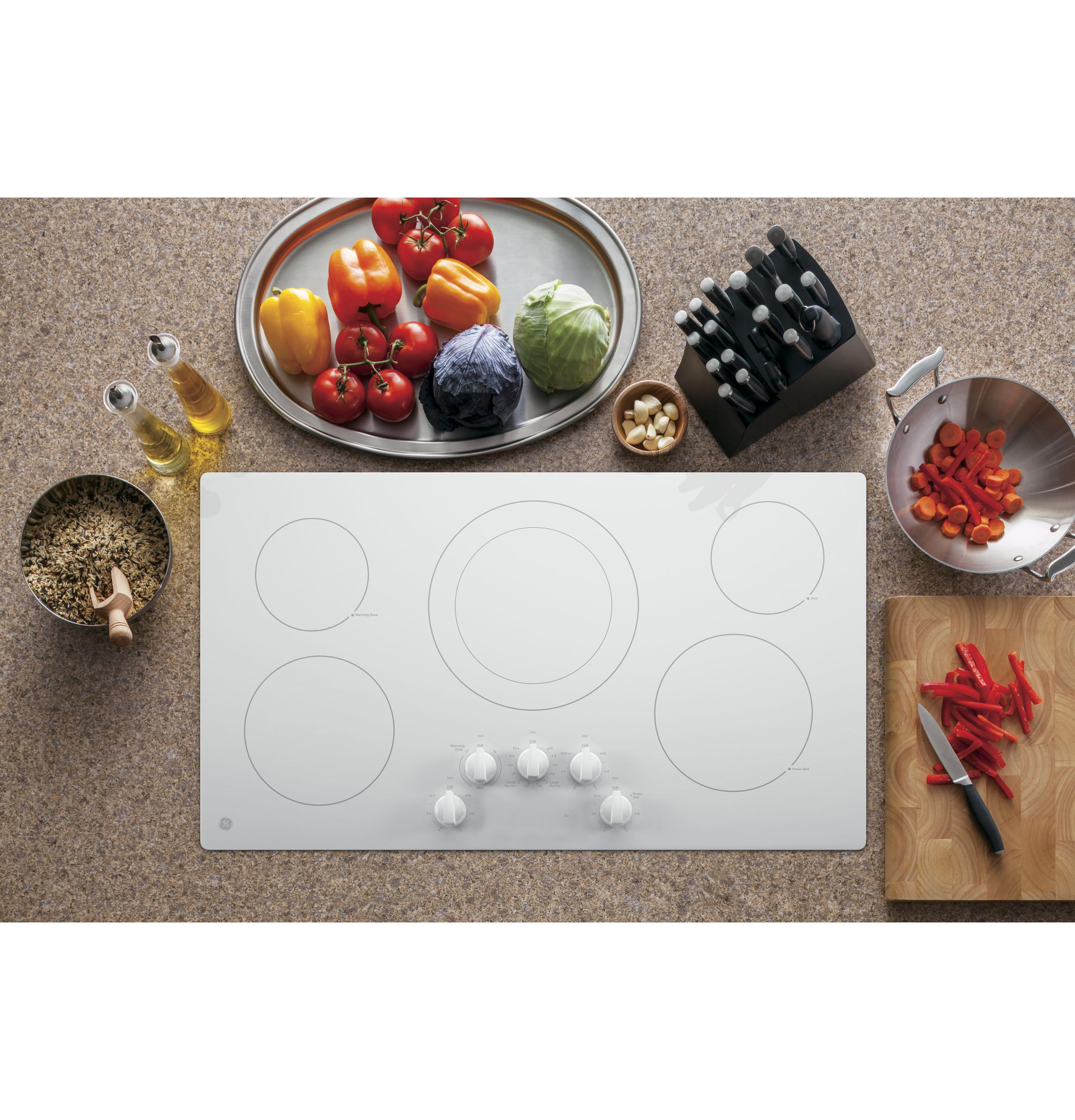 JP3036TLWW GE® 36" Built-In Knob Control Electric Cooktop - Image 11