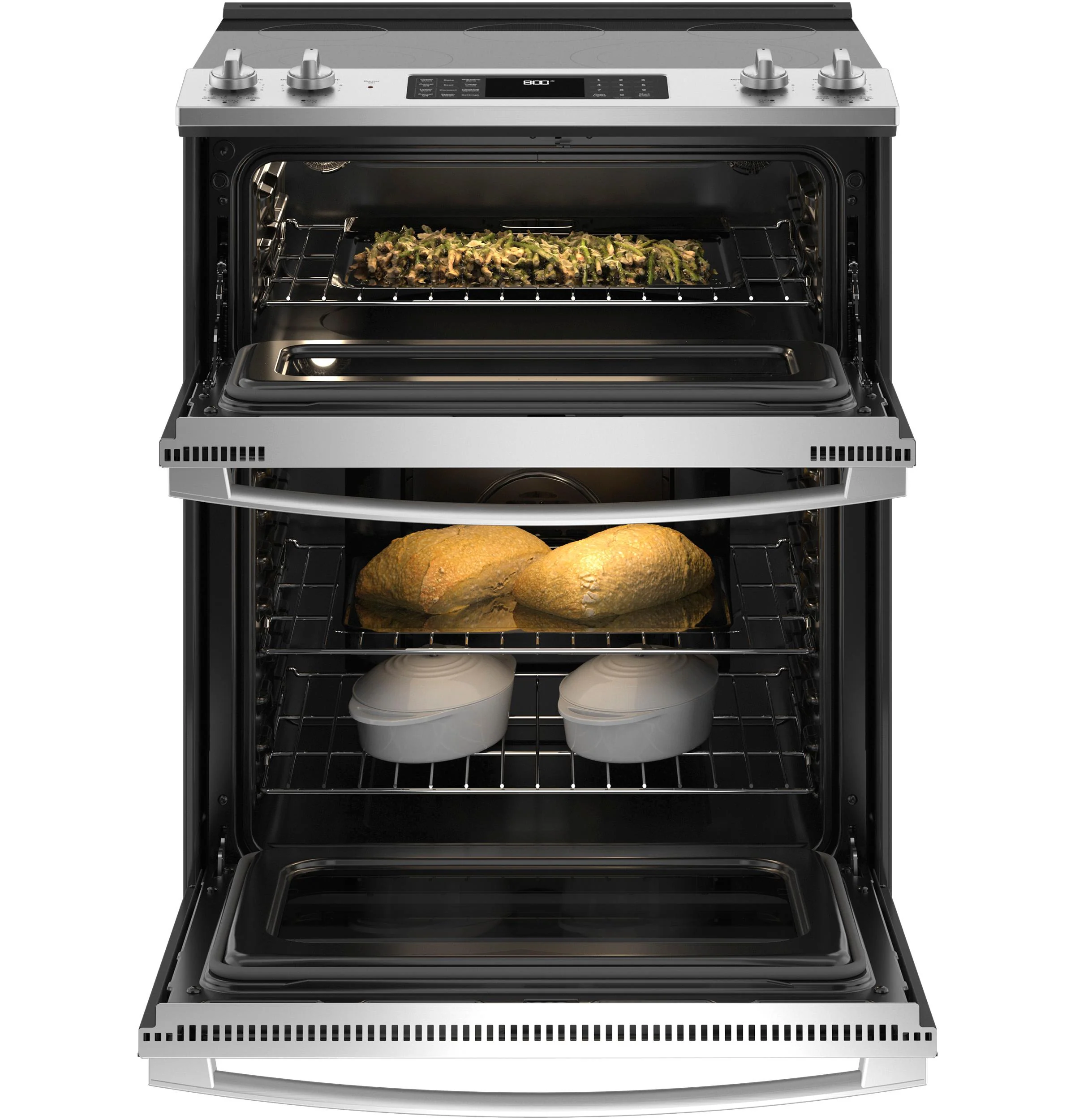 JSS86SPSS GE 30" Slide-In Electric Convection Double Oven Range - Image 3