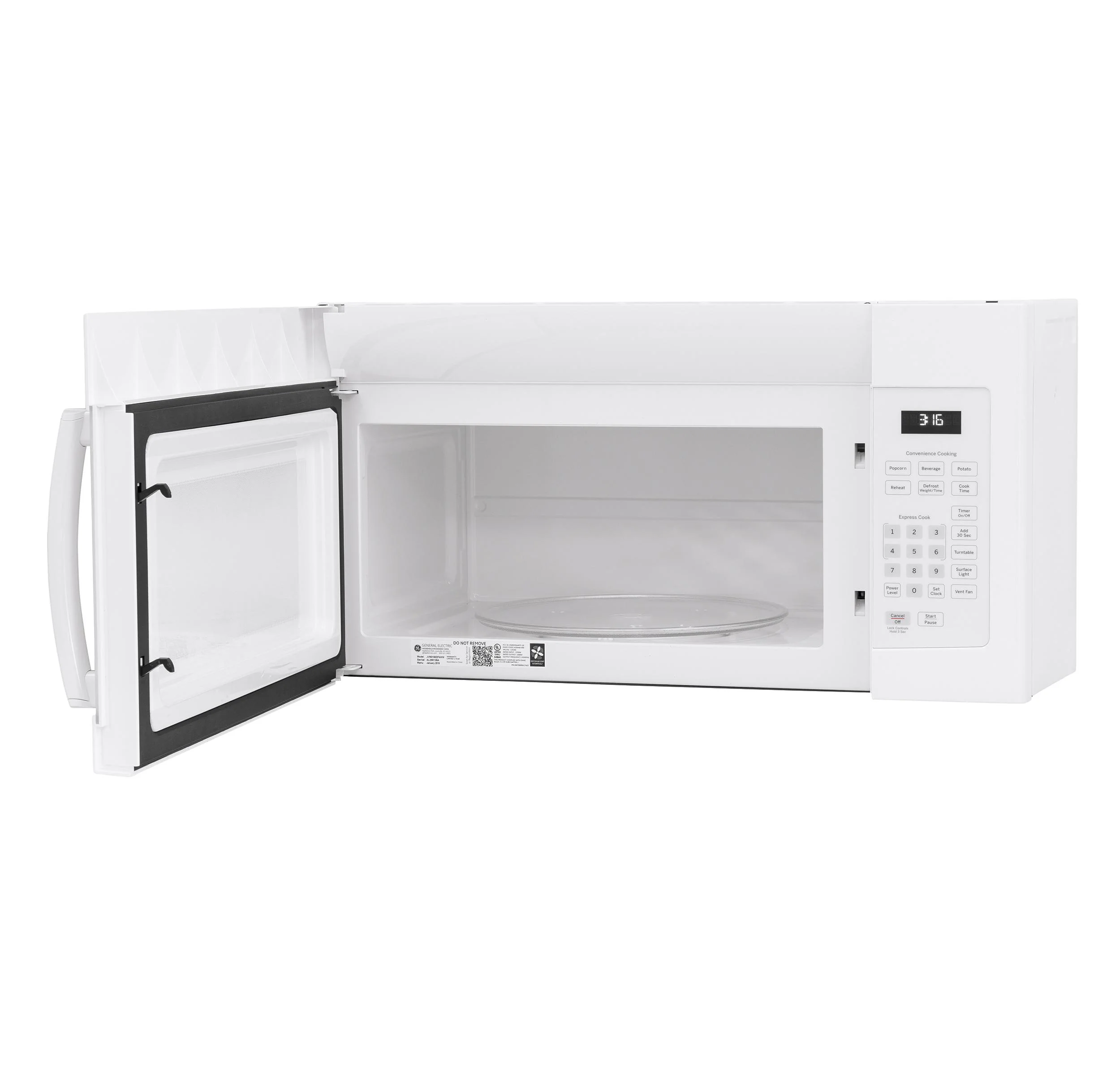 JVM3160DFWW GE® 1.6 Cu. Ft. Over-the-Range Microwave Oven - Image 3