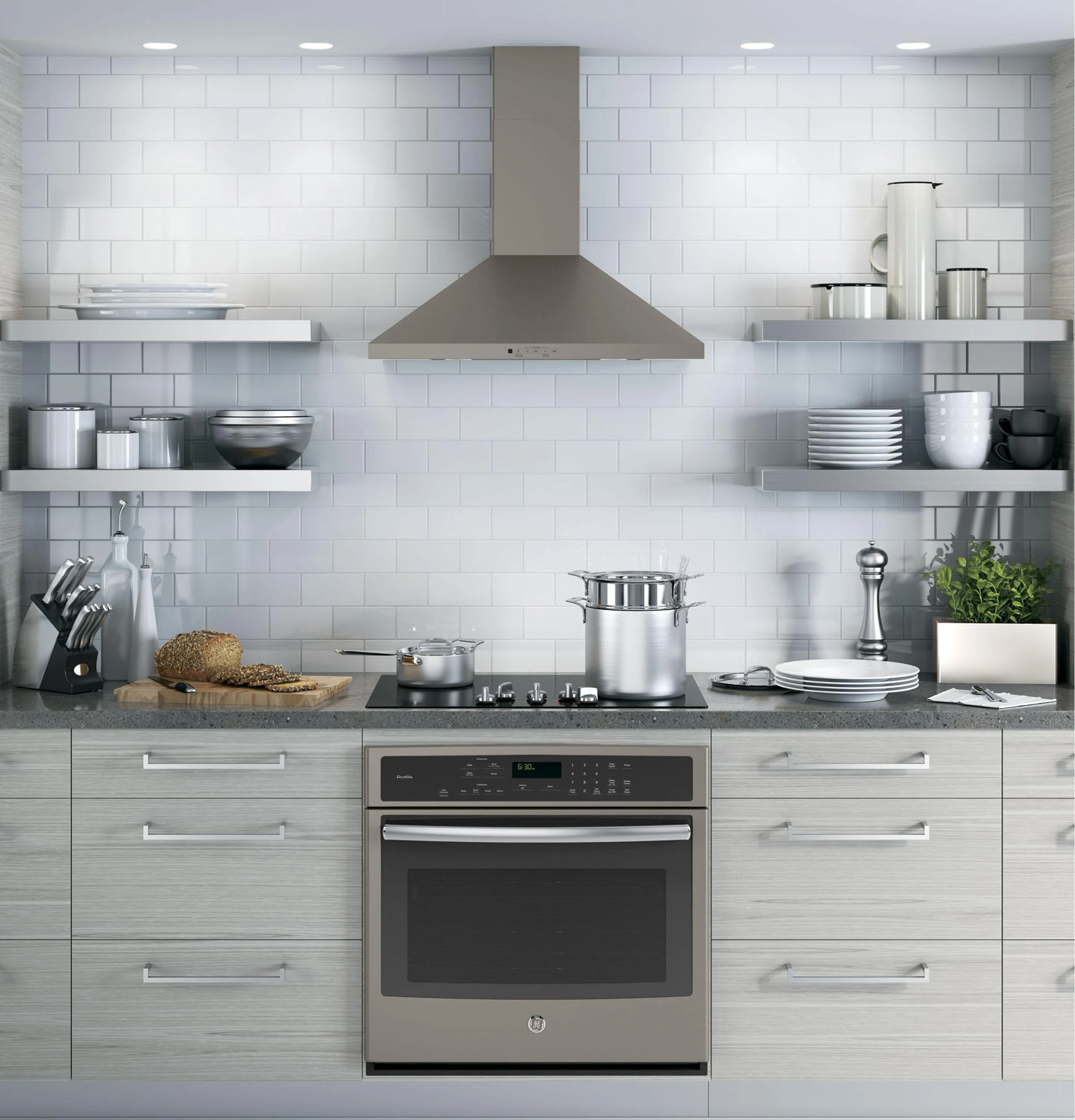 JVW5301EJES GE® 30" Wall-Mount Pyramid Chimney Hood - Image 2