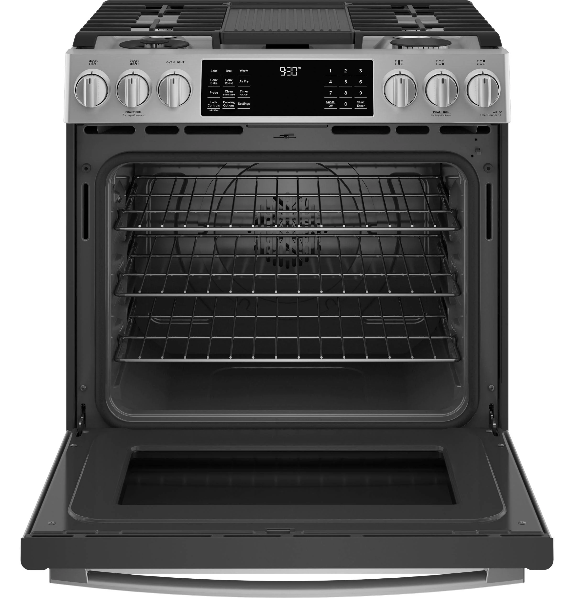 P2S930YPFS GE Profile™ 30" Smart Dual Fuel Slide-In Front-Control Fingerprint Resistant Range - Image 2