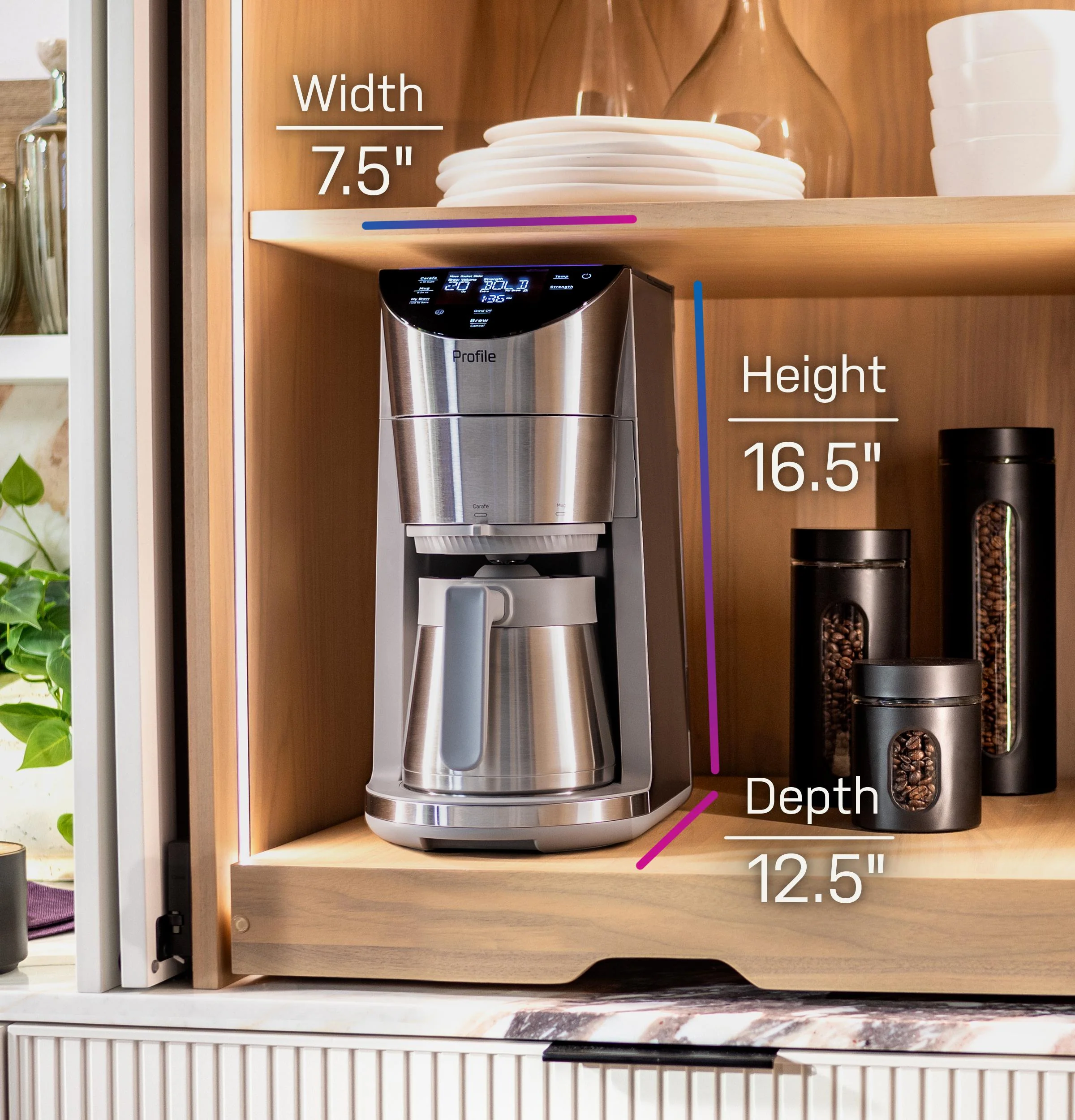P7CGAAS6TBB GE Profile™ Smart Grind and Brew Coffee Maker with Podless Single Serve - Image 27