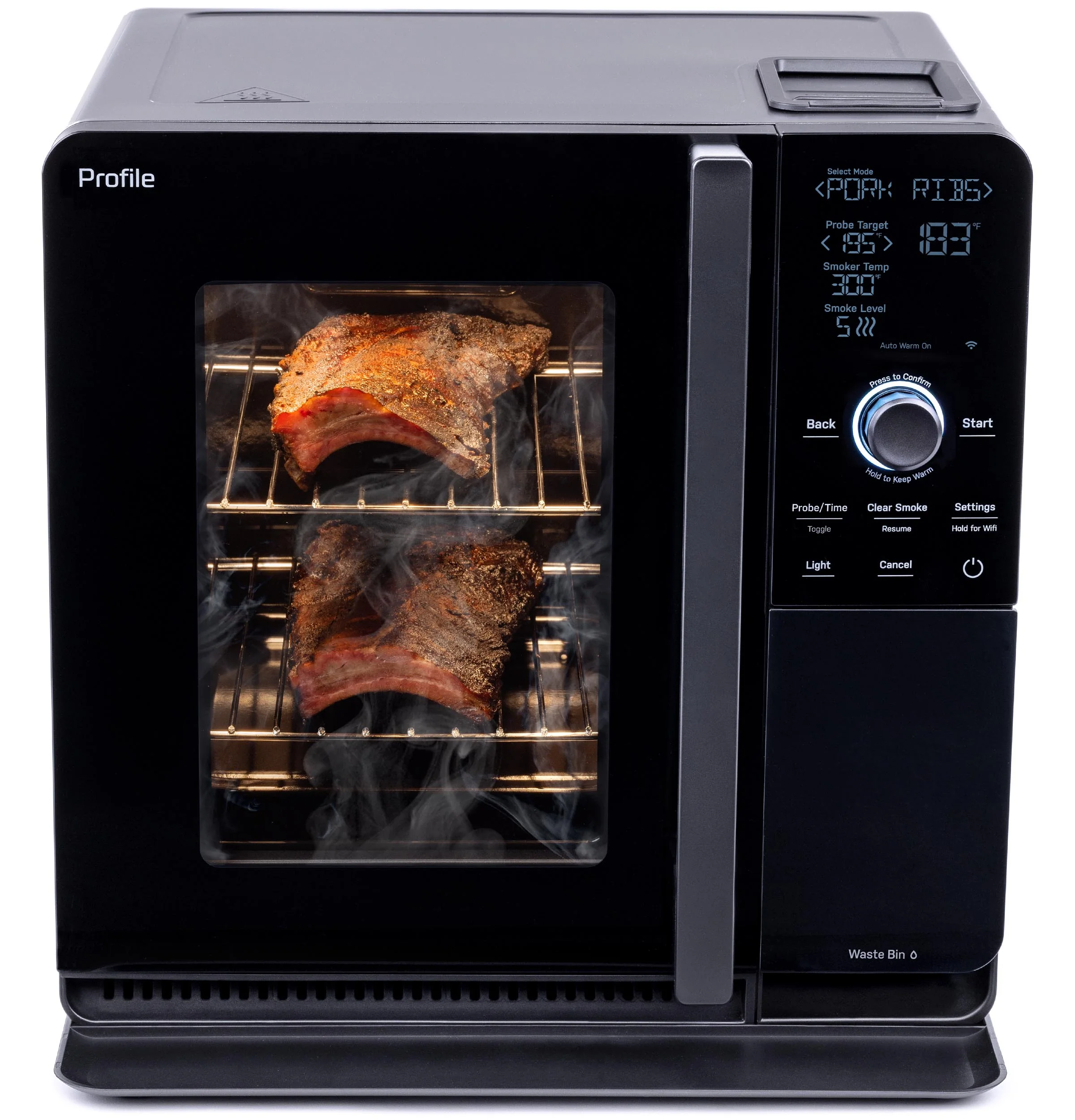 P9SBAAS6VBB GE Profile™ Smart Indoor Pellet Smoker - Image 3