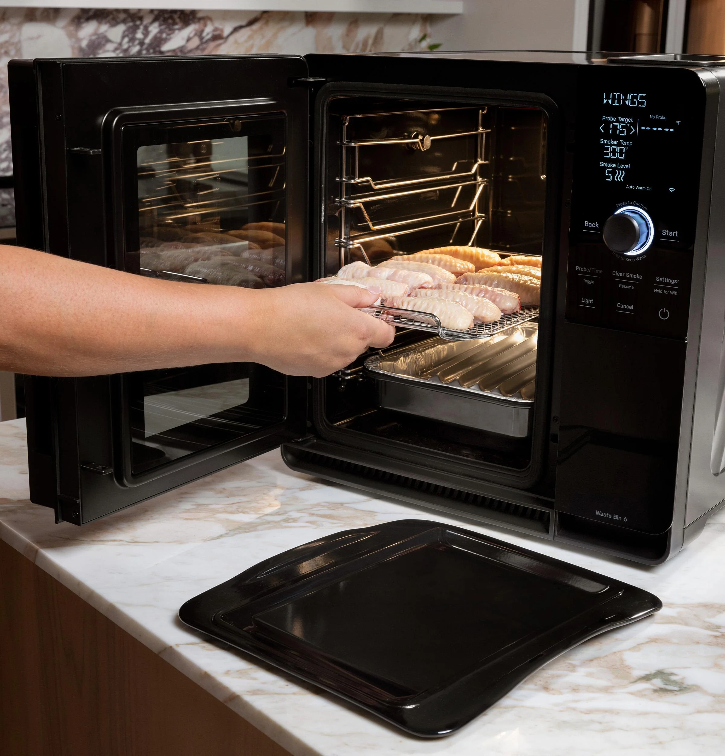 P9SBKTS1W1U GE Profile™ Indoor Smoker Prep Tray - Image 3