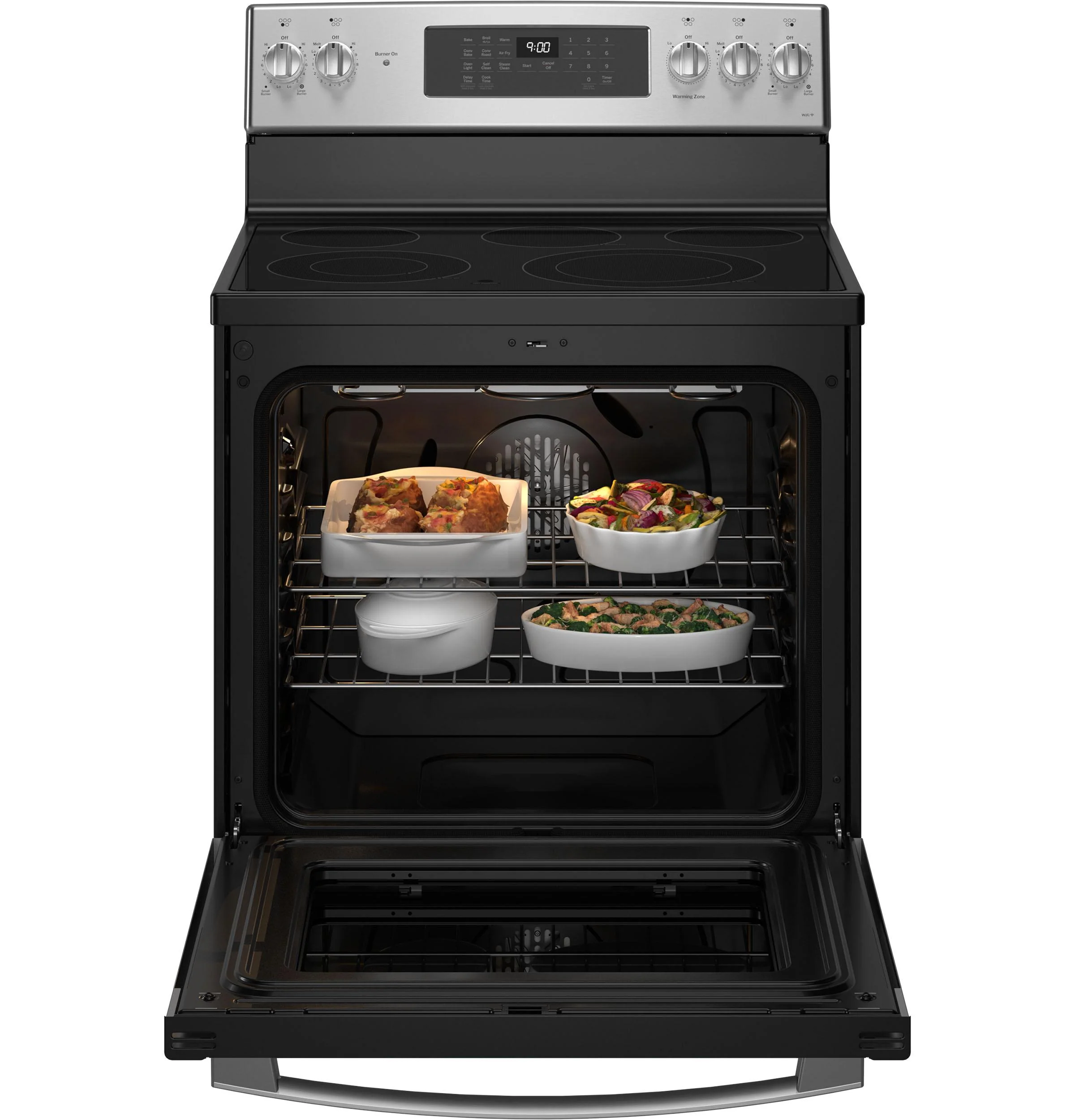 PB900YVFS GE Profile™ ENERGY STAR® 30" Smart Free-Standing Electric Convection Fingerprint Resistant Range with No Preheat Air Fry - Image 5