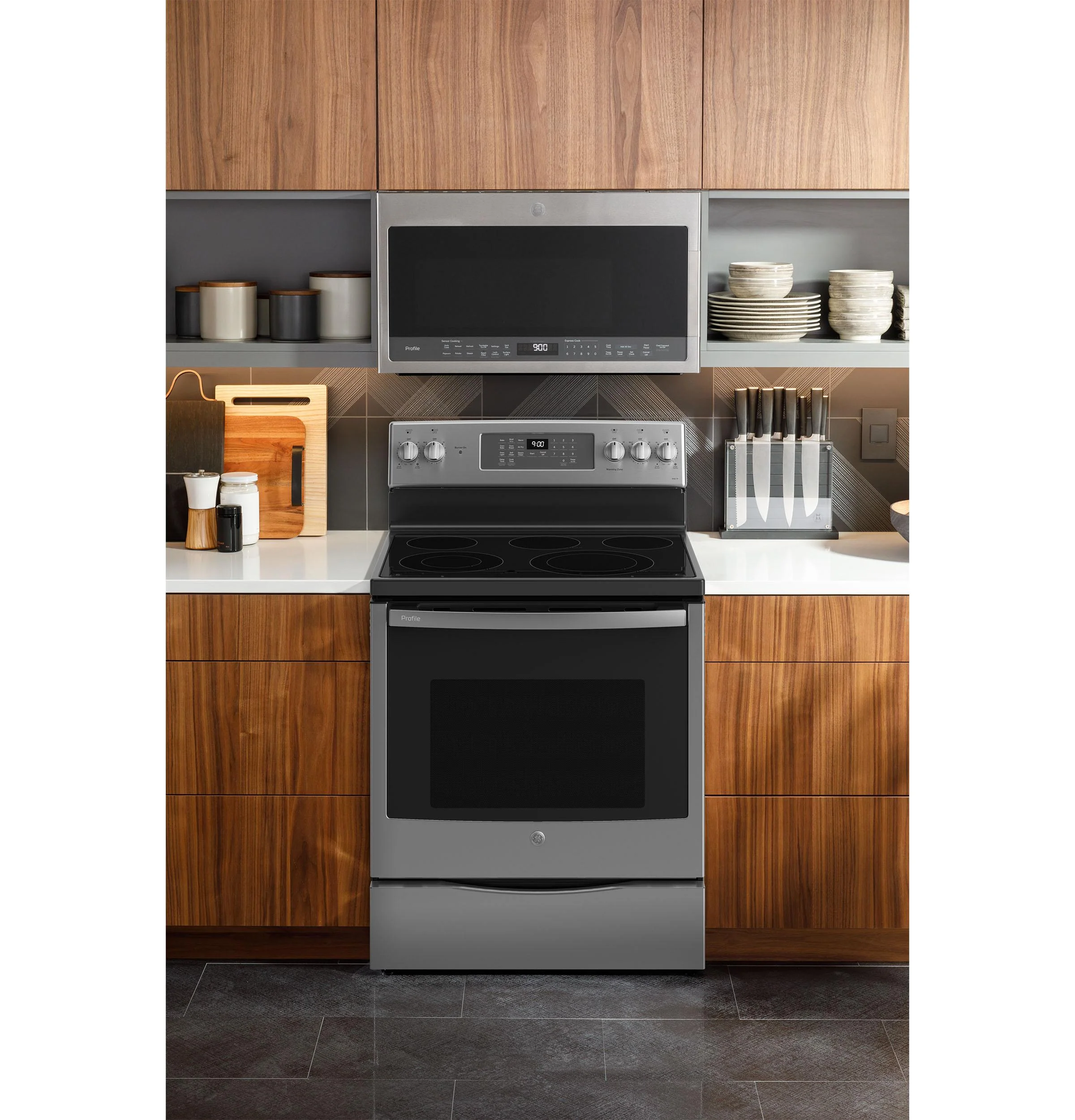 PB900YVFS GE Profile™ ENERGY STAR® 30" Smart Free-Standing Electric Convection Fingerprint Resistant Range with No Preheat Air Fry - Image 8