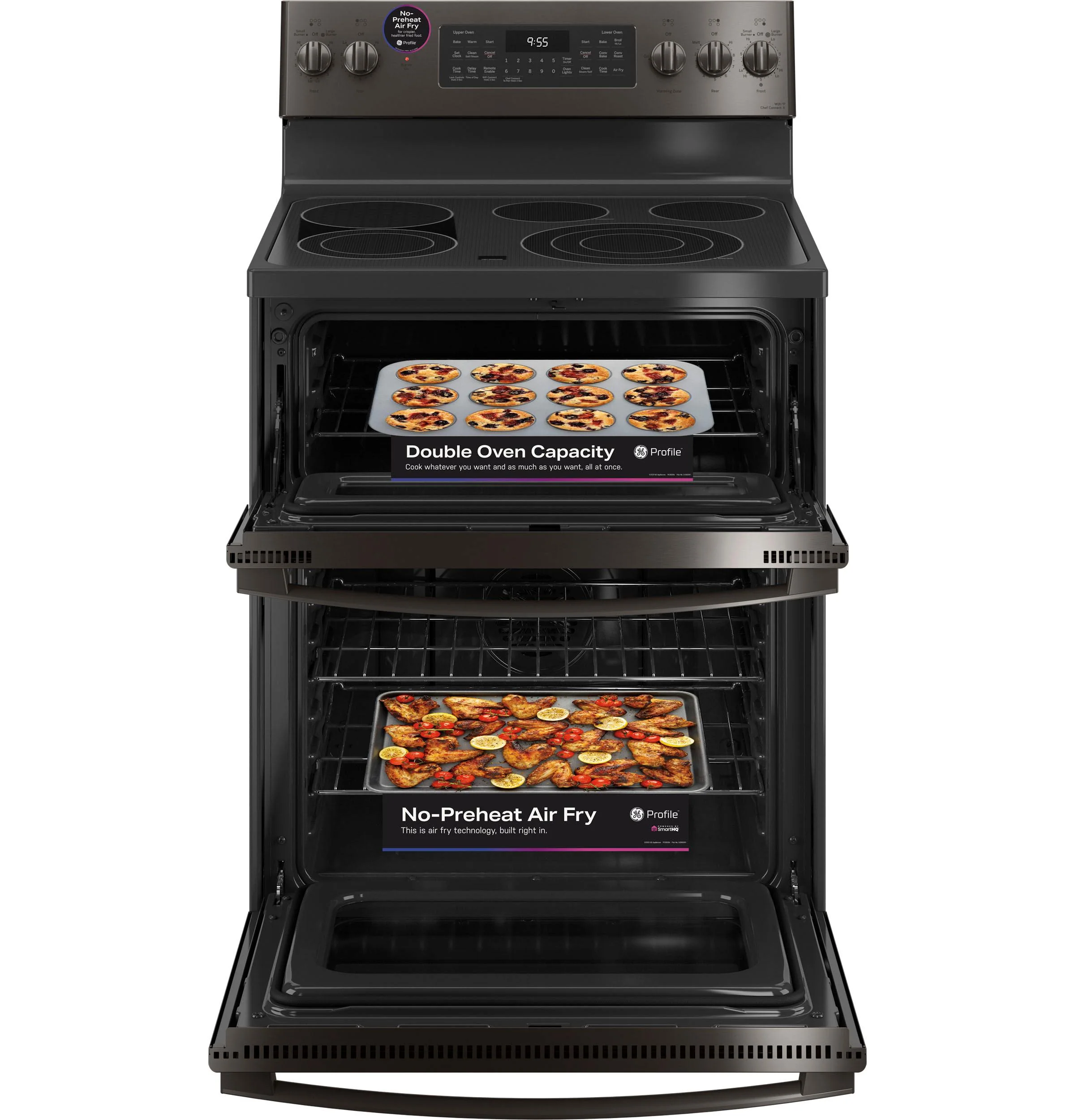 PB965BPTS GE Profile™ 30" Smart Free-Standing Electric Double Oven Convection Range with No Preheat Air Fry - Image 9