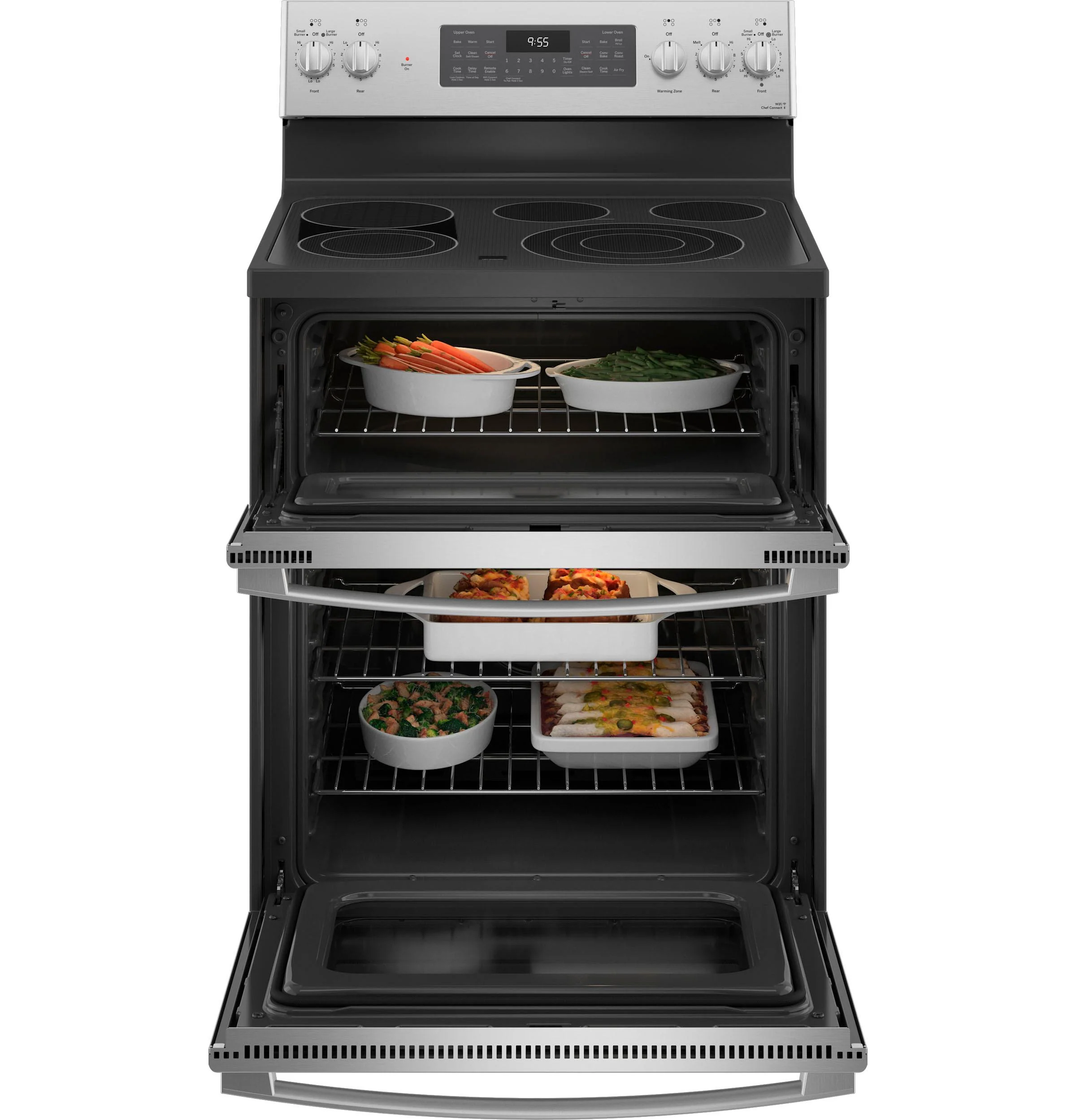 PB965YPFS GE Profile™ 30" Smart Free-Standing Electric Double Oven Convection Range with No Preheat Air Fry - Image 3